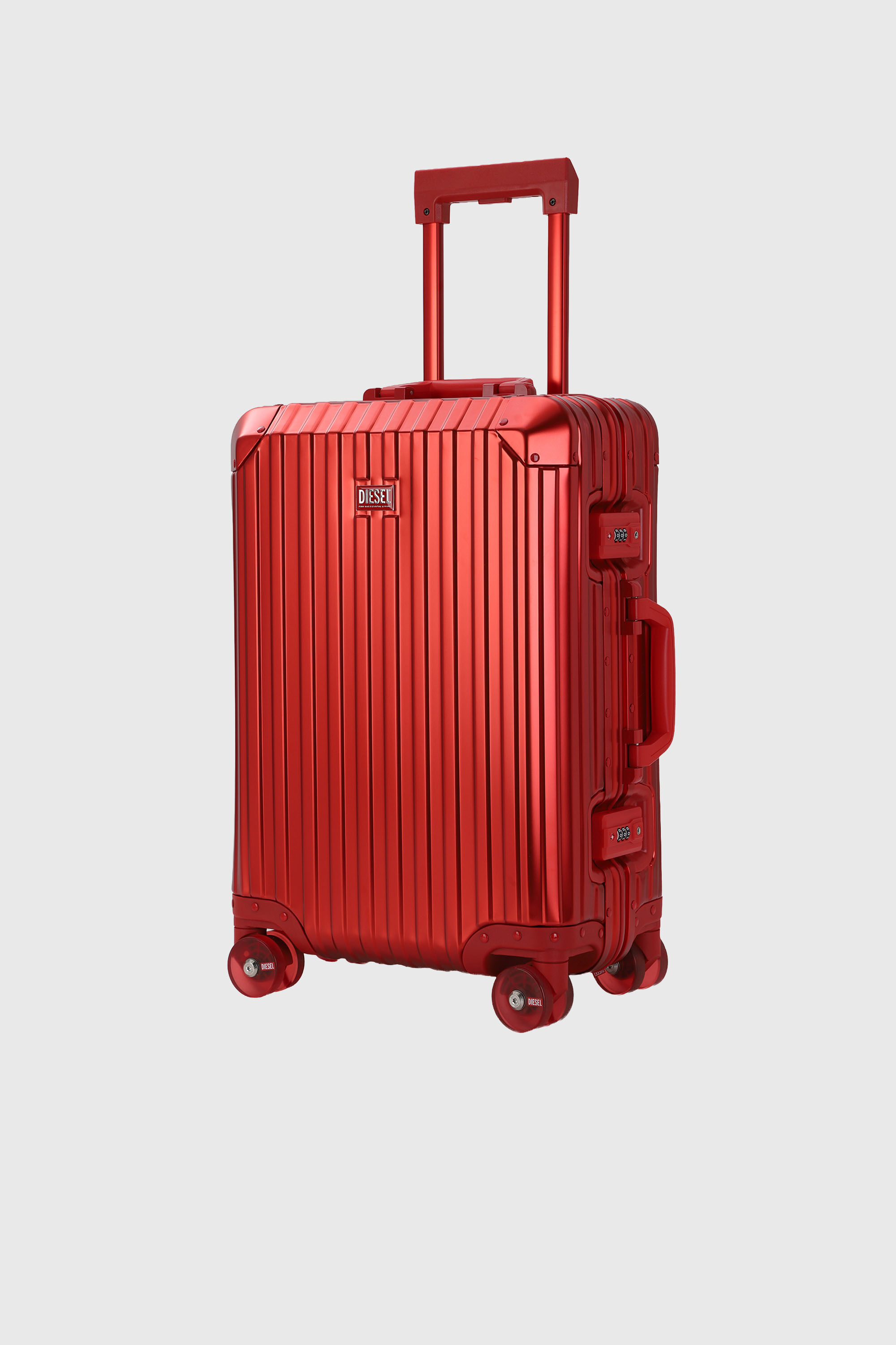 Diesel - DIESEL ALUMINUM TROLLEY- DSL002, Unisex's Aluminum suitcase size S in レッド - 5