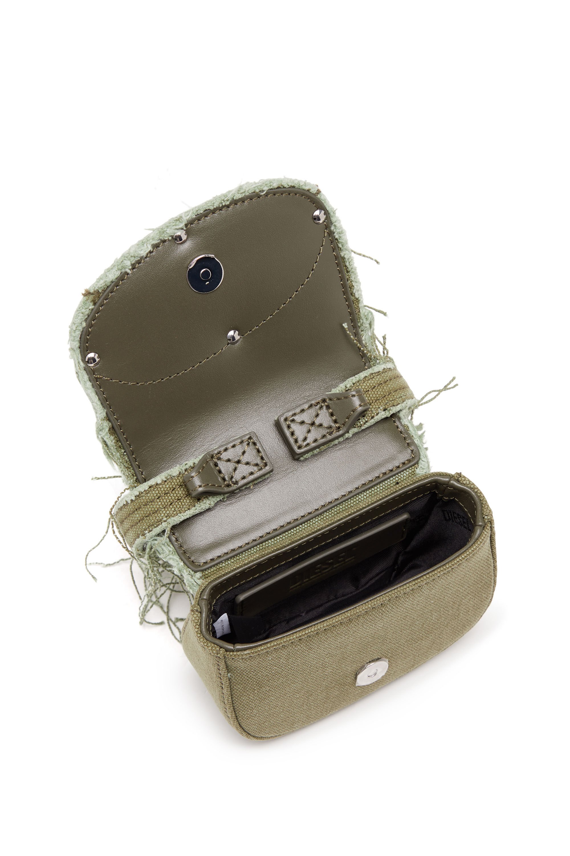 Diesel - 1DR XS, Female's 1DR XS-Iconic mini bag in canvas and leather in ミリタリーグリーン - 5