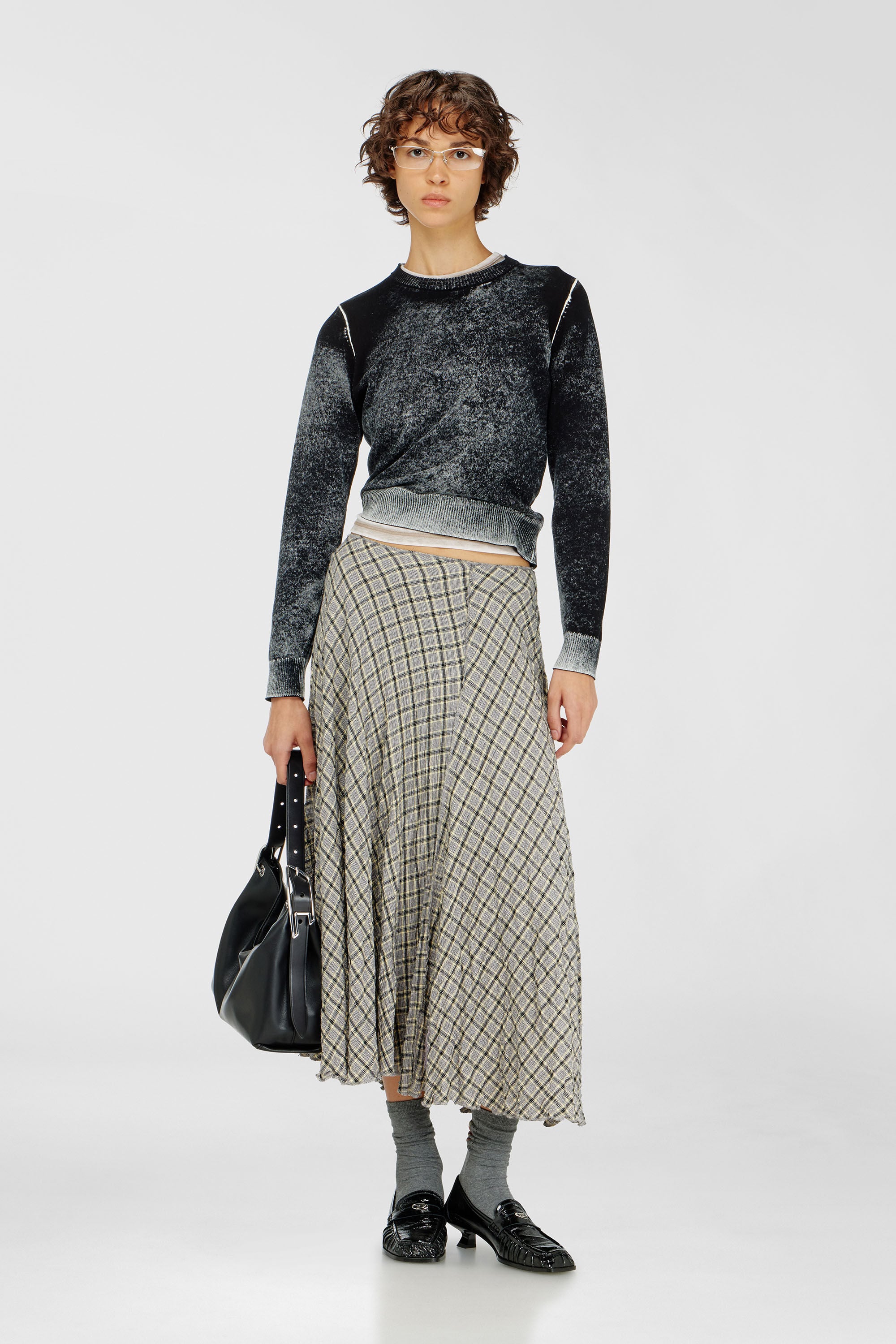 Diesel - M-LOVRE, Female's プルオーバーニット in グレー/ブラック - 1
