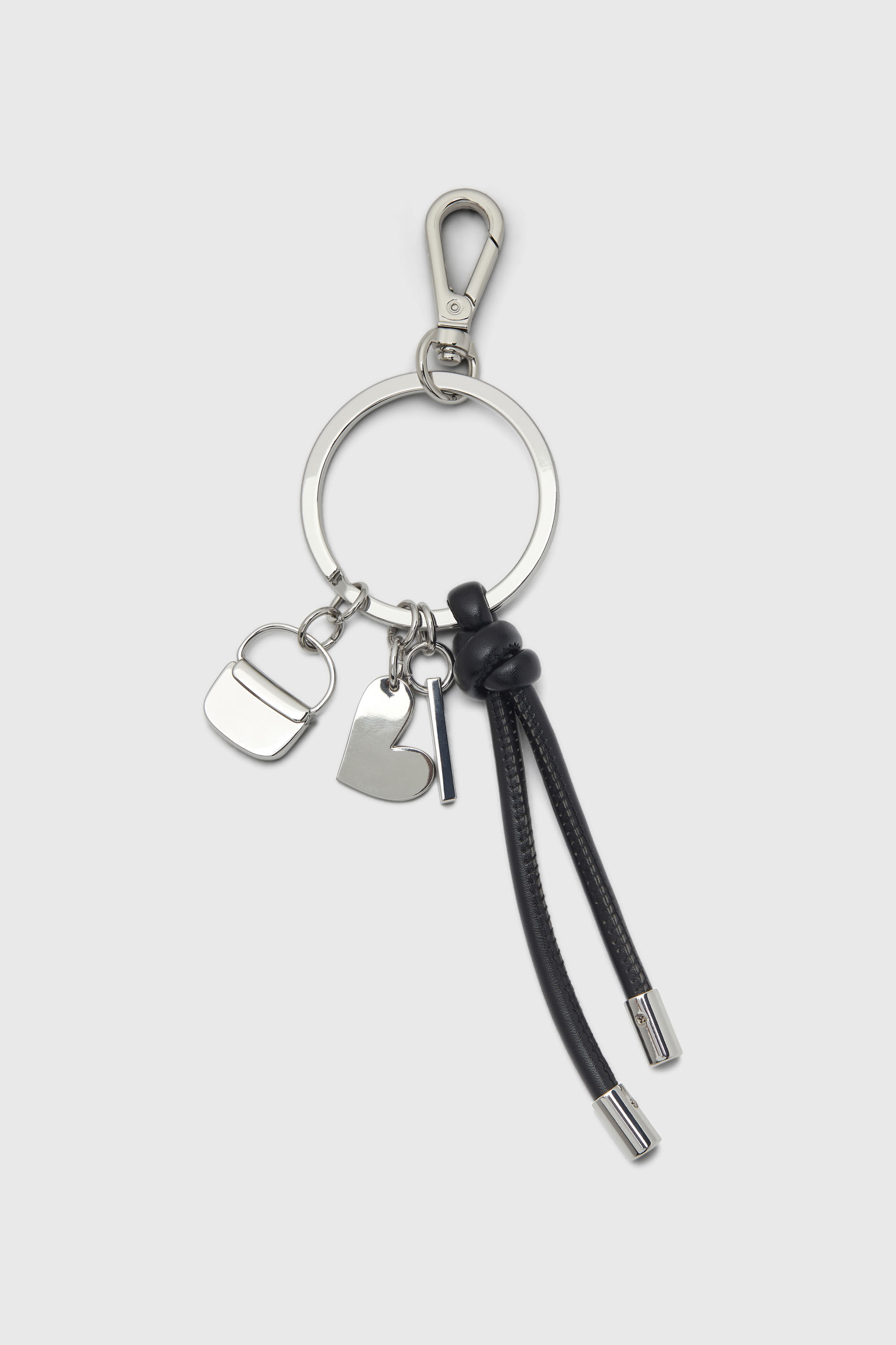 Diesel - MULTI III, Female's Keyring charm with heart and bag pendants in シルバー/ブラック - 2