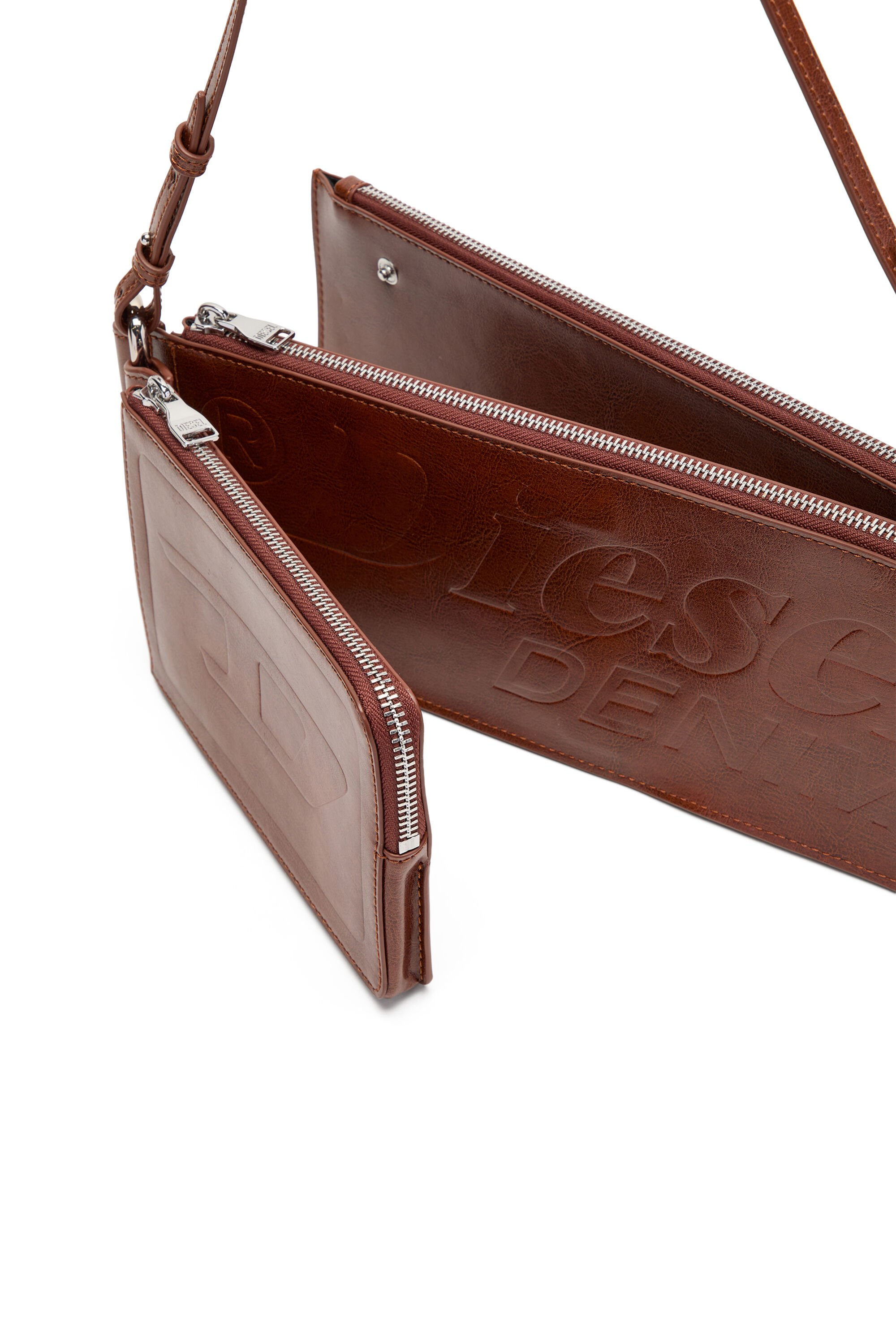 Diesel - FLAG-D SHOULDER BAG X, Unisex's Flag-D-Modular logo-embossed shoulder bag in ブラウン - 6