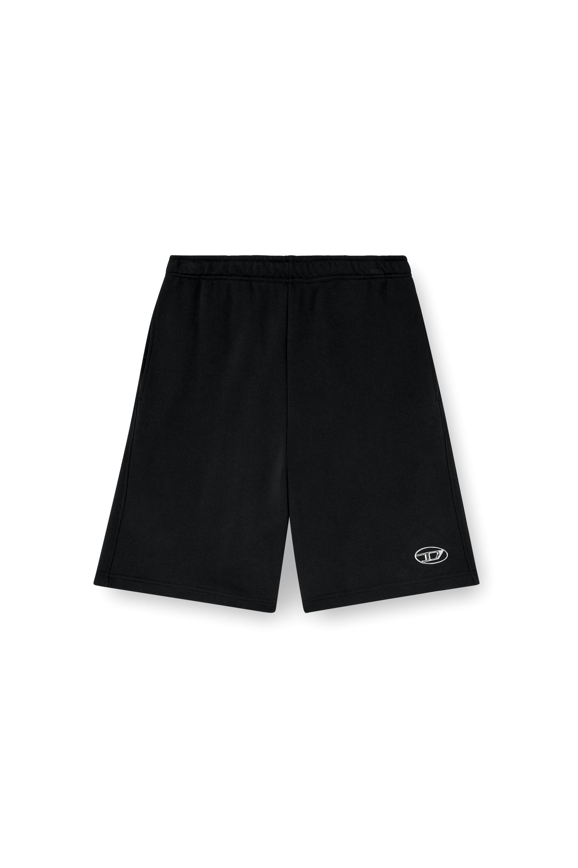 Diesel - P-MARSHY-OD, Male's Sweat shorts with silver Oval D in ブラック - 2