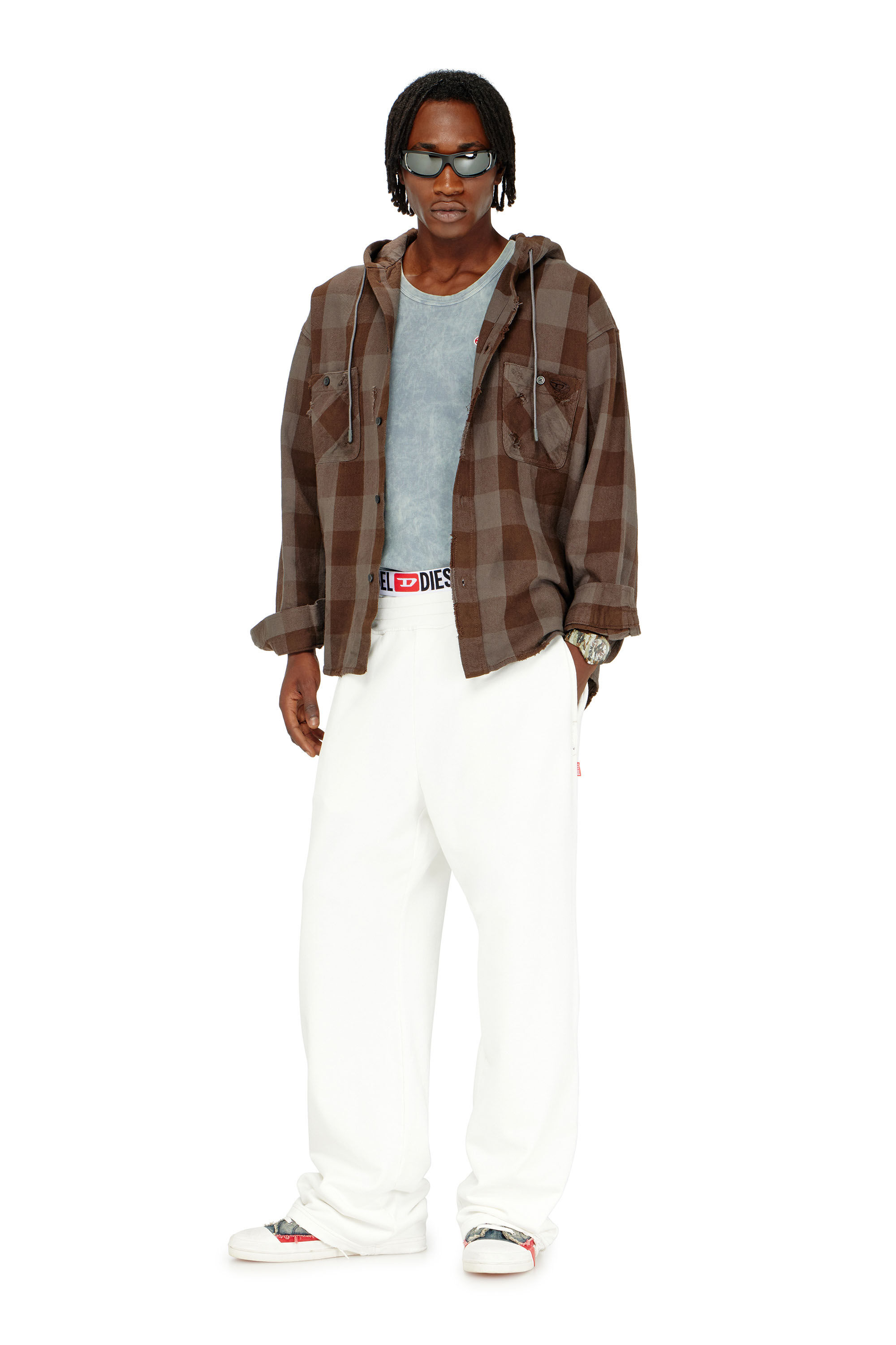 Diesel - P-MARTAINS-CRYSTALS, Male's スウェットパンツ in ホワイト - 1