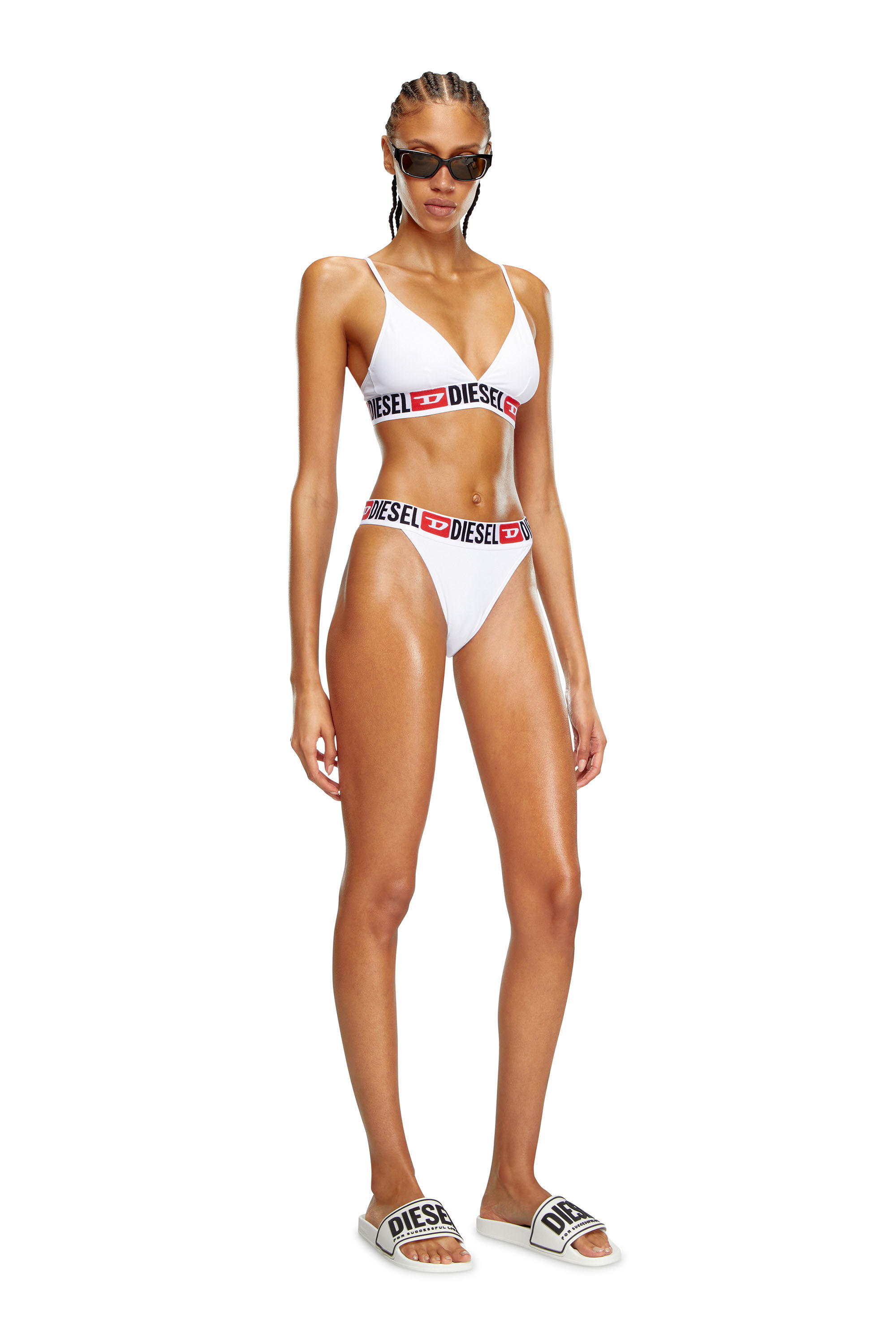 Diesel - BFPN-EBBYS, Female's Tanga swim briefs with wide logo waist in ホワイト - 3