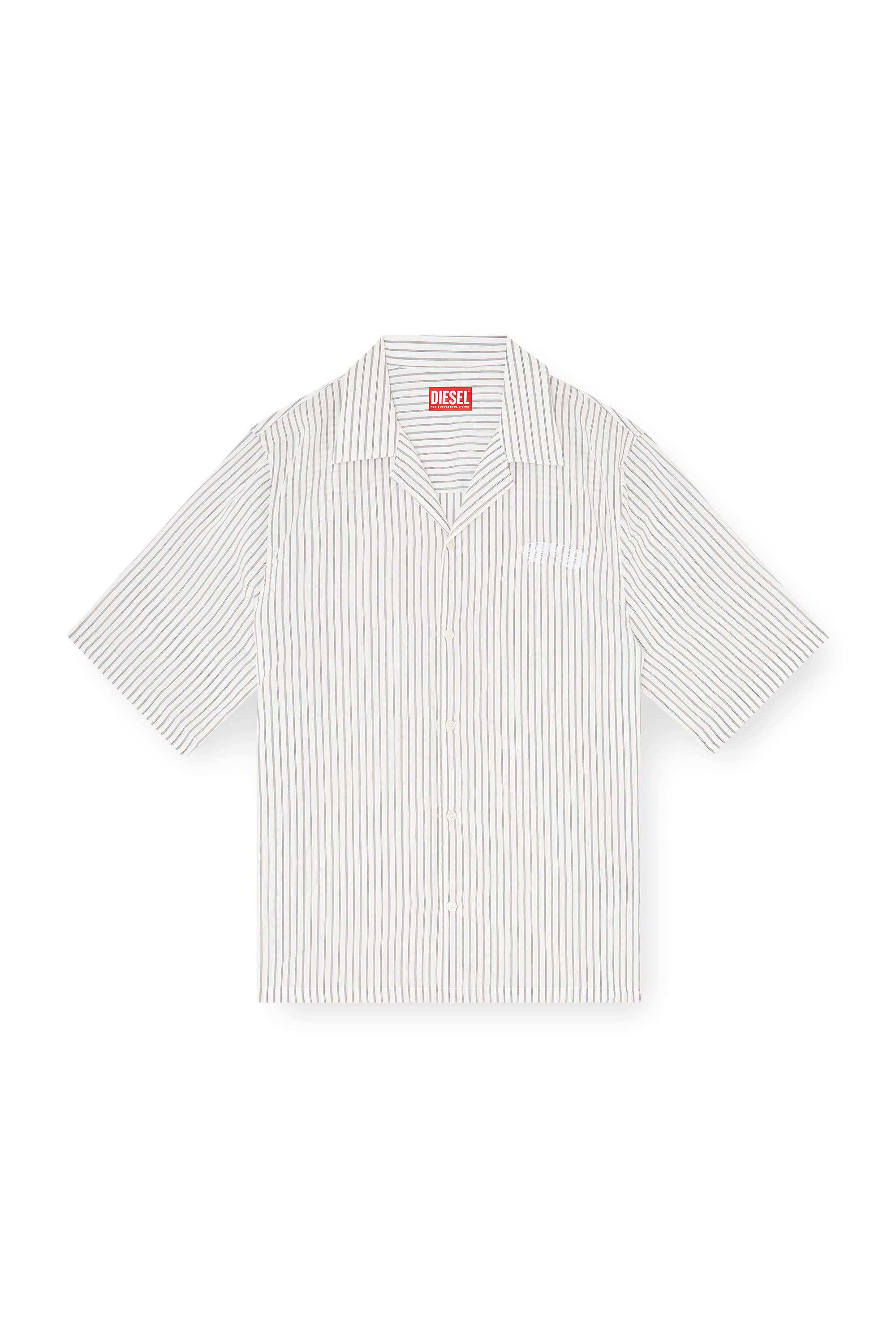 Diesel - S-MAC-EFBV, Male's 半袖シャツ in ホワイト/グレー - 2