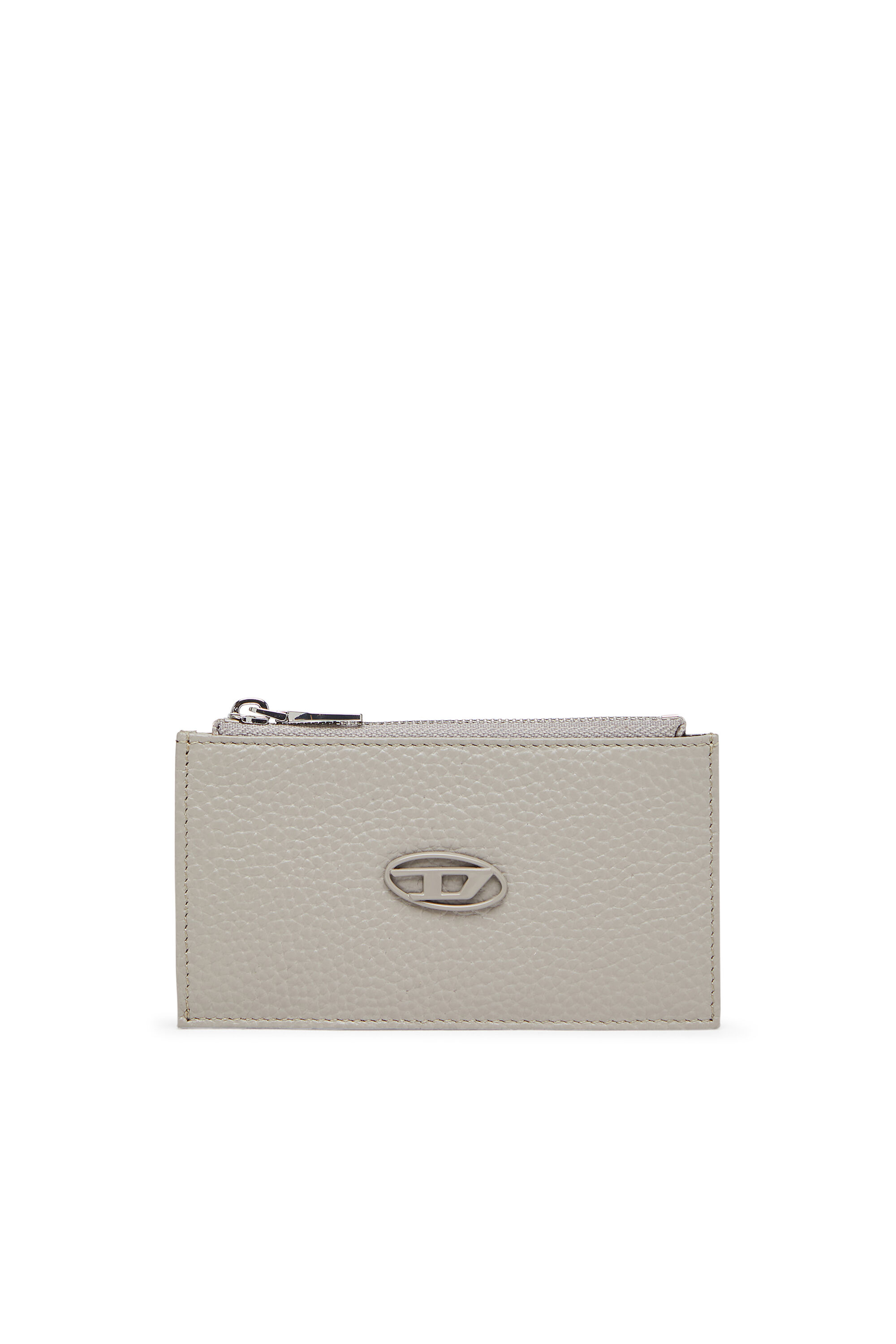 Diesel - HISSU EVO CARD HOLDER III, Male's Flat card holder in grainy leather in グレー - 1