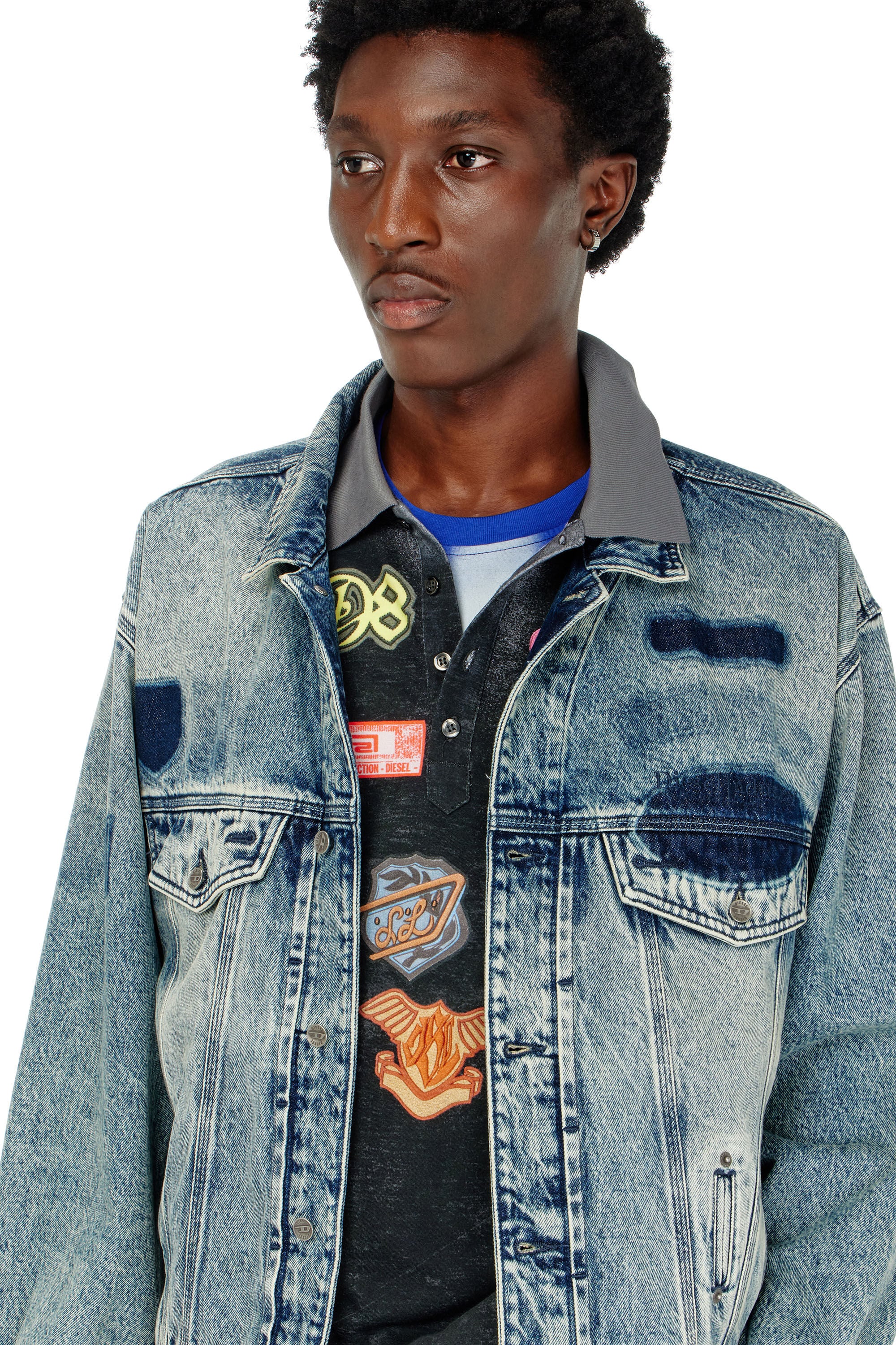 Diesel - D-DENVER-S2, Unisex's デニムジャケット in ミディアムブルー - 4
