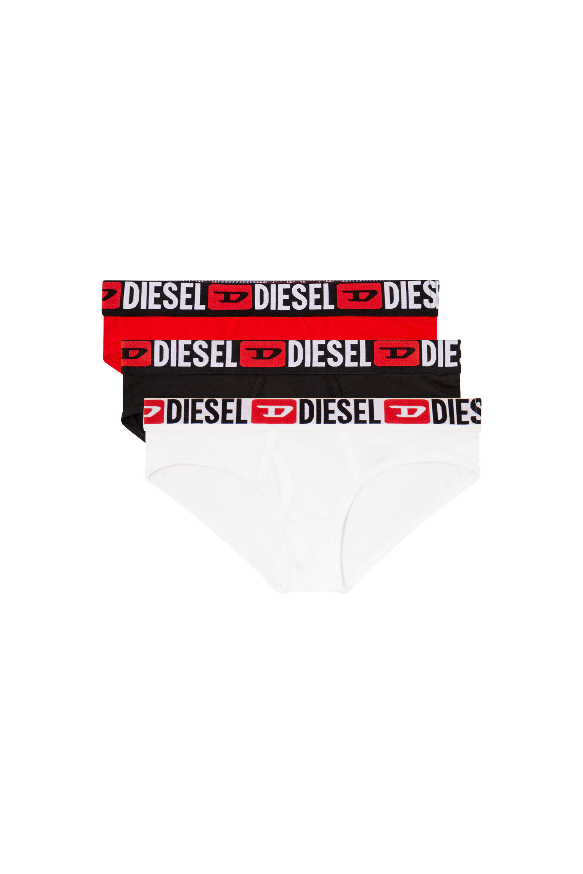 Diesel - OXY-D-CORE-3PACK, Female's Three-pack briefs with maxi-logo waist in レッド/ブラック - 2