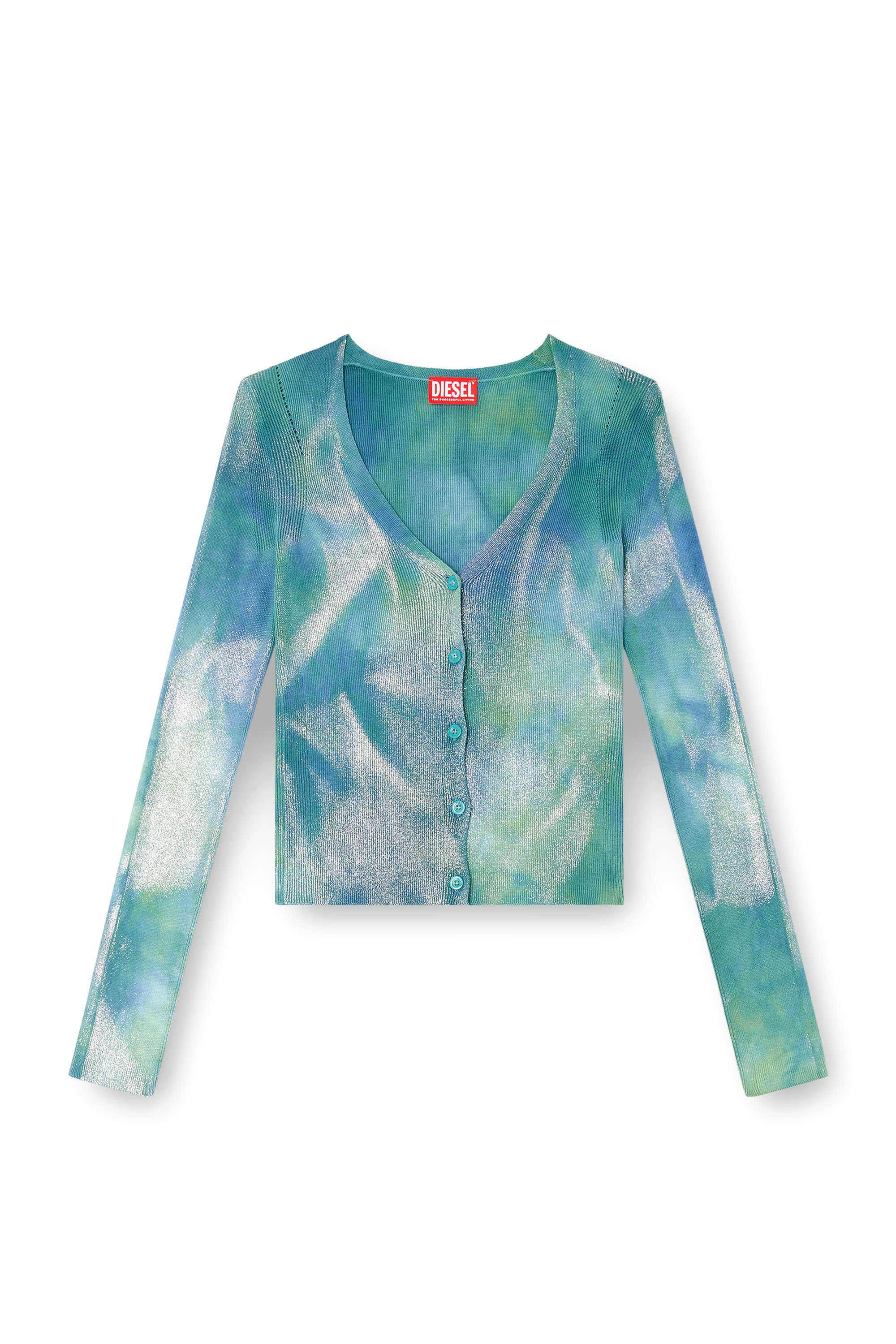 Diesel - M-ISOTTA, Female's Cardigan in metallic solarised knit in アジュール - 2