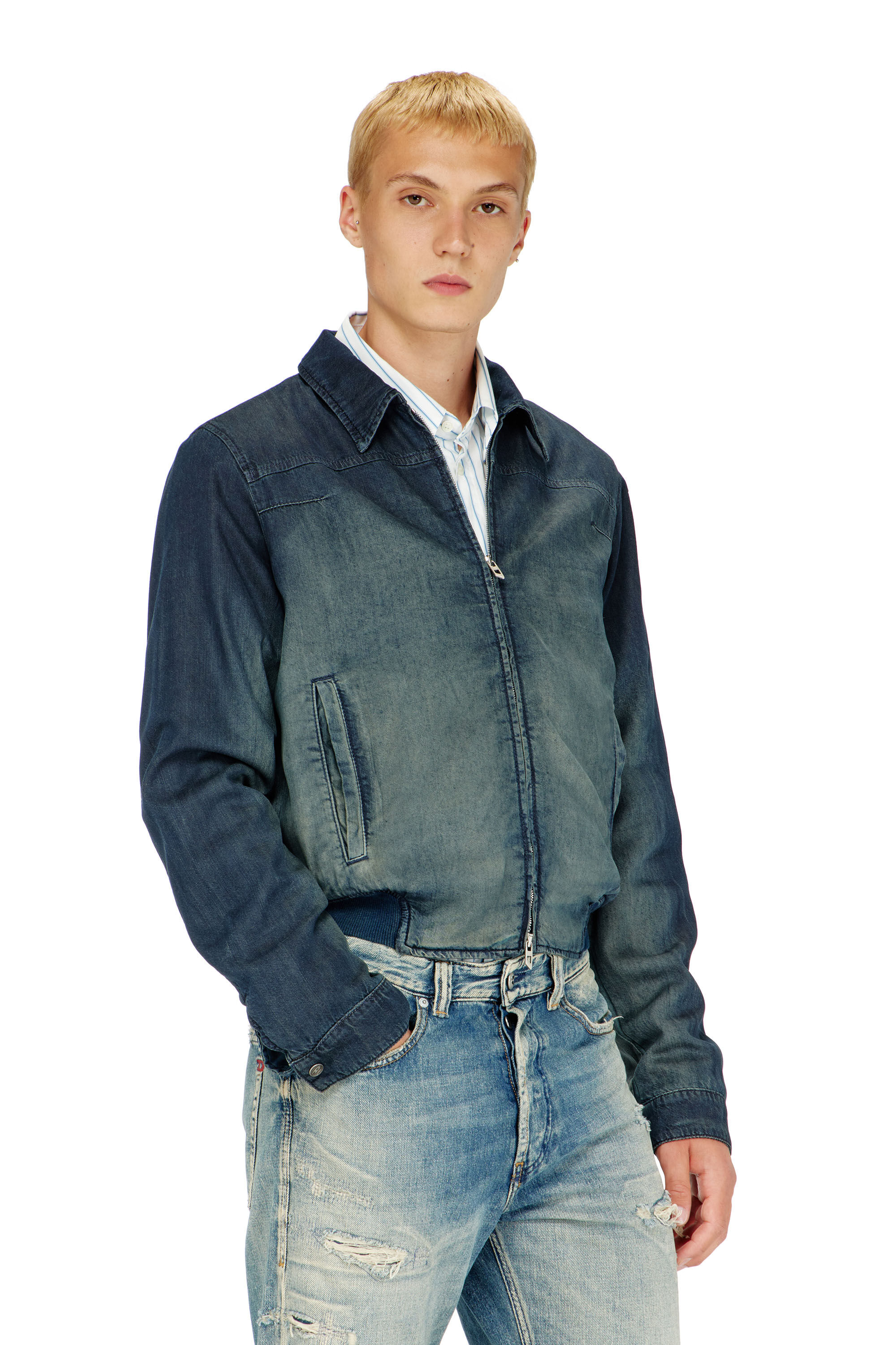 Diesel - D-NOREKO-S, Male's デニムジャケット in ダークブルー - 3