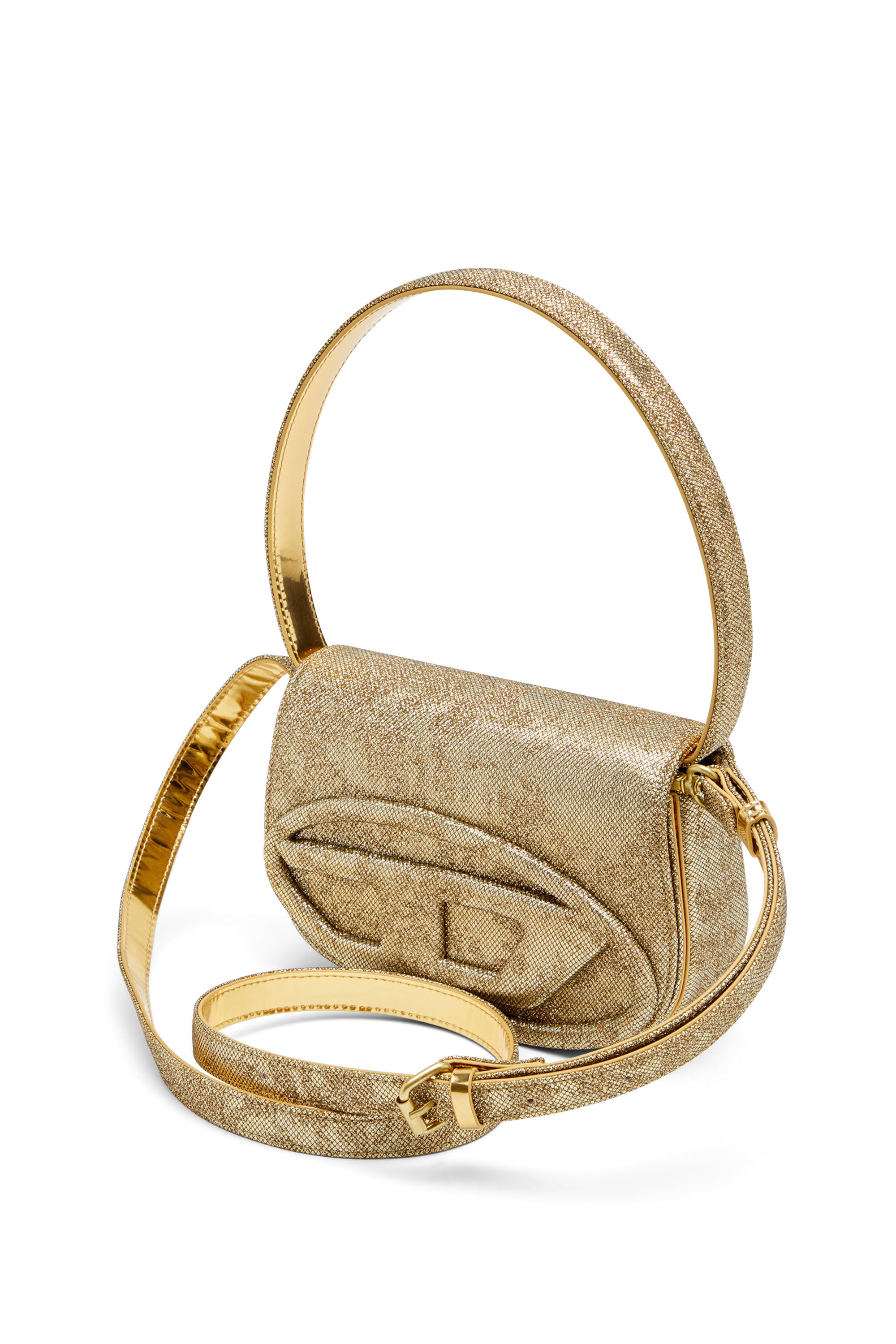 Diesel - 1DR, Female's 1DR-Iconic 1DR bag in glitter-camo Lurex in ゴールド - 6