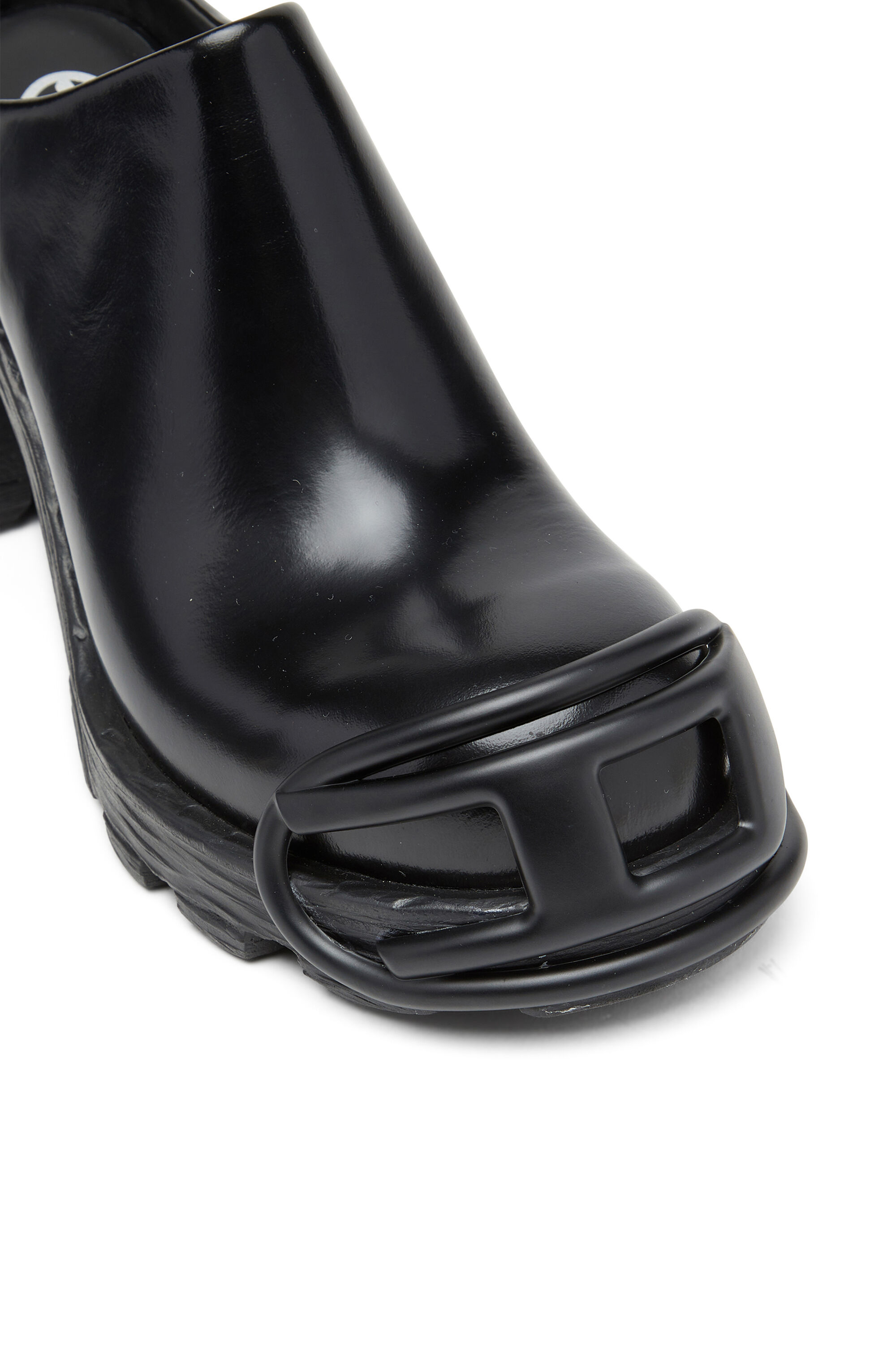 Diesel - D-HAMMER ML D W, Female's D-Hammer-High-heel mules with Oval D plaque in ブラック - 7