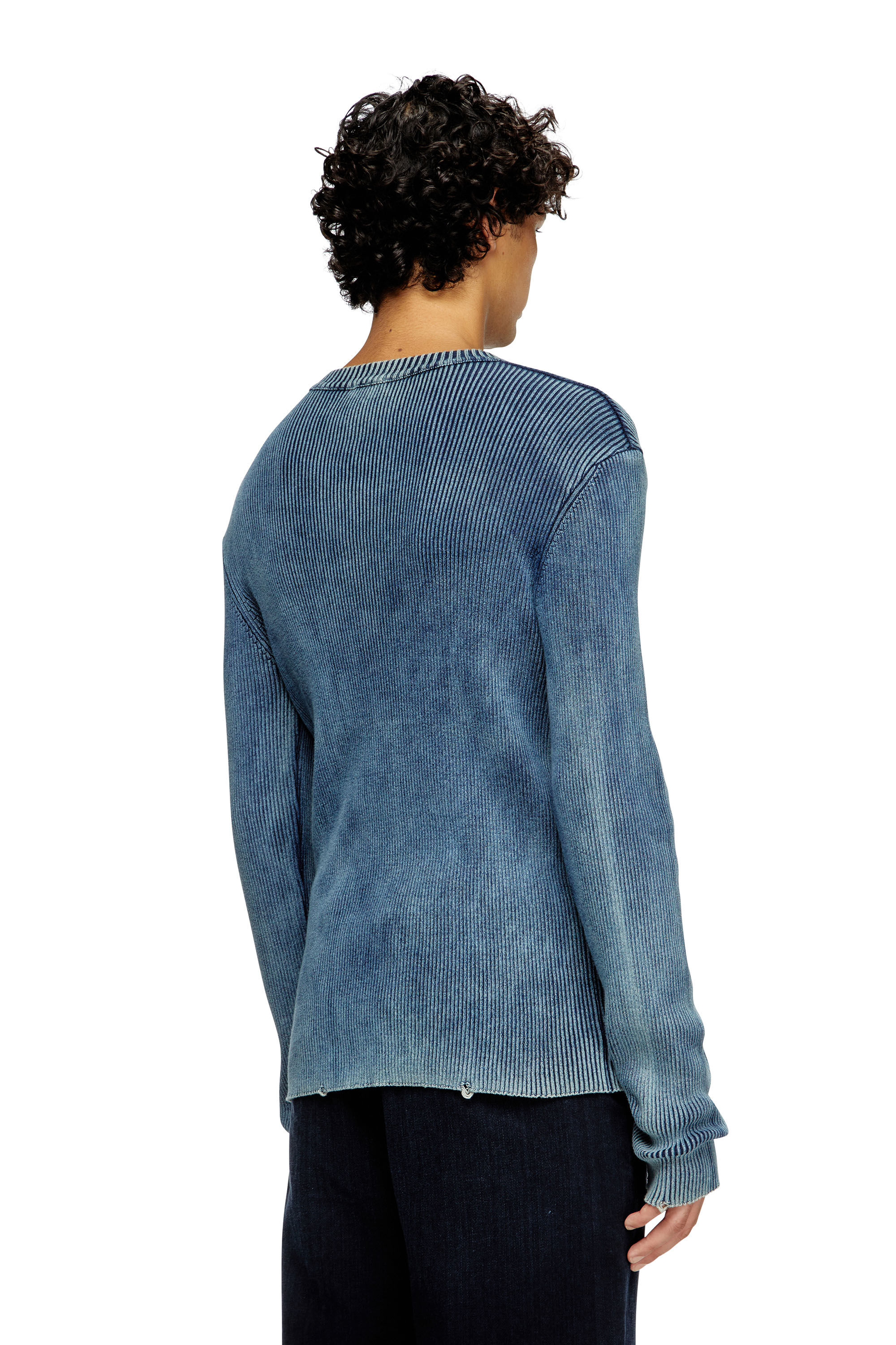 K-DARIN-D Distressed jumper with cut-out logo｜ブルー