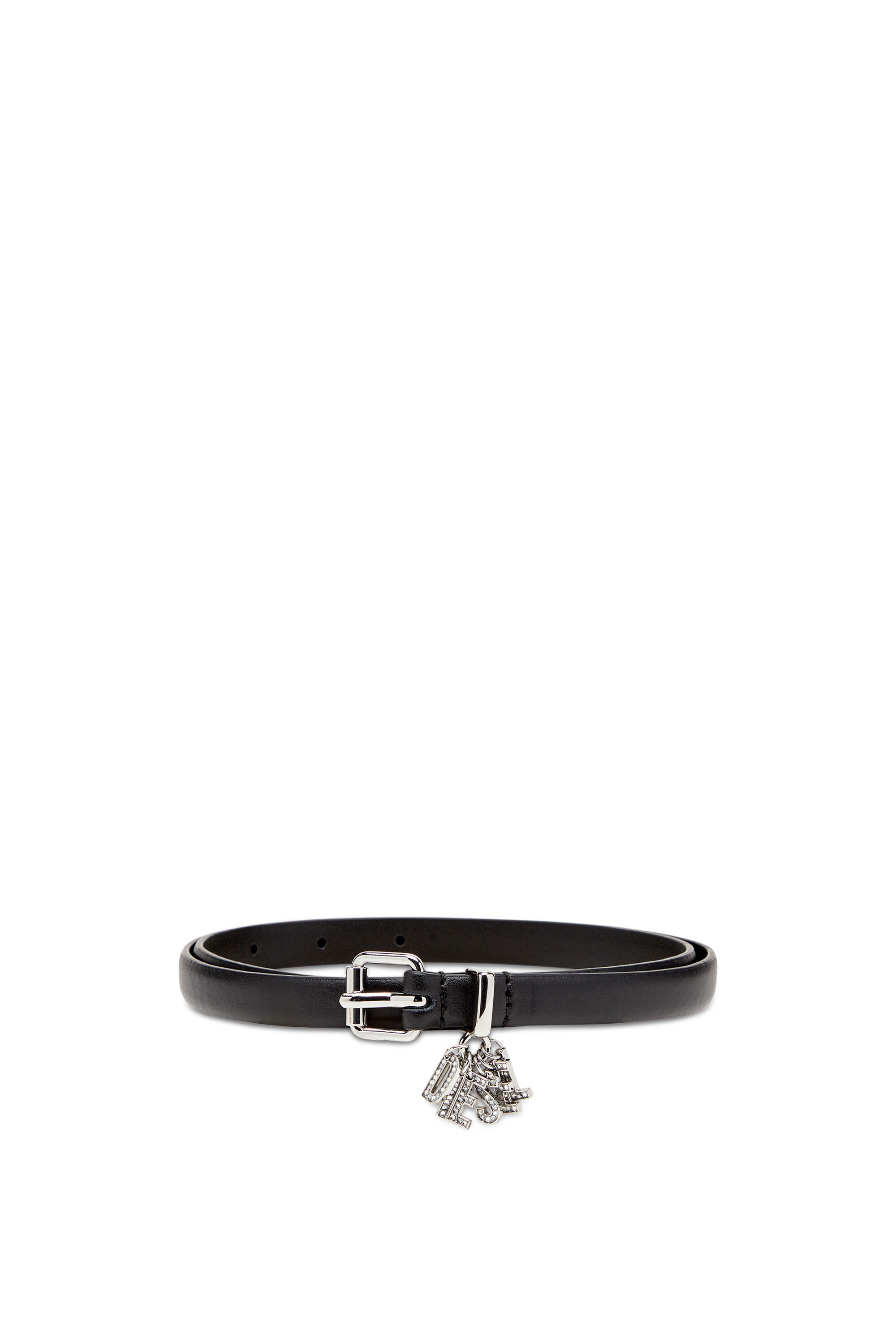 Diesel - B-CHARM-LOOP, Female's Nappa leather belt with logo charms in ブラック - 1