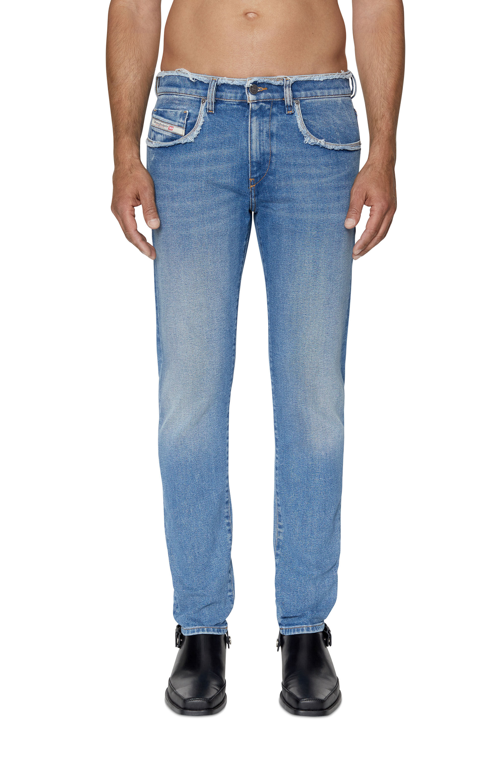 Diesel - Slim Jeans 2019 D-Strukt 09E19, Male's スリム Jeans - 2019 D-Strukt in ミディアムブルー - 2