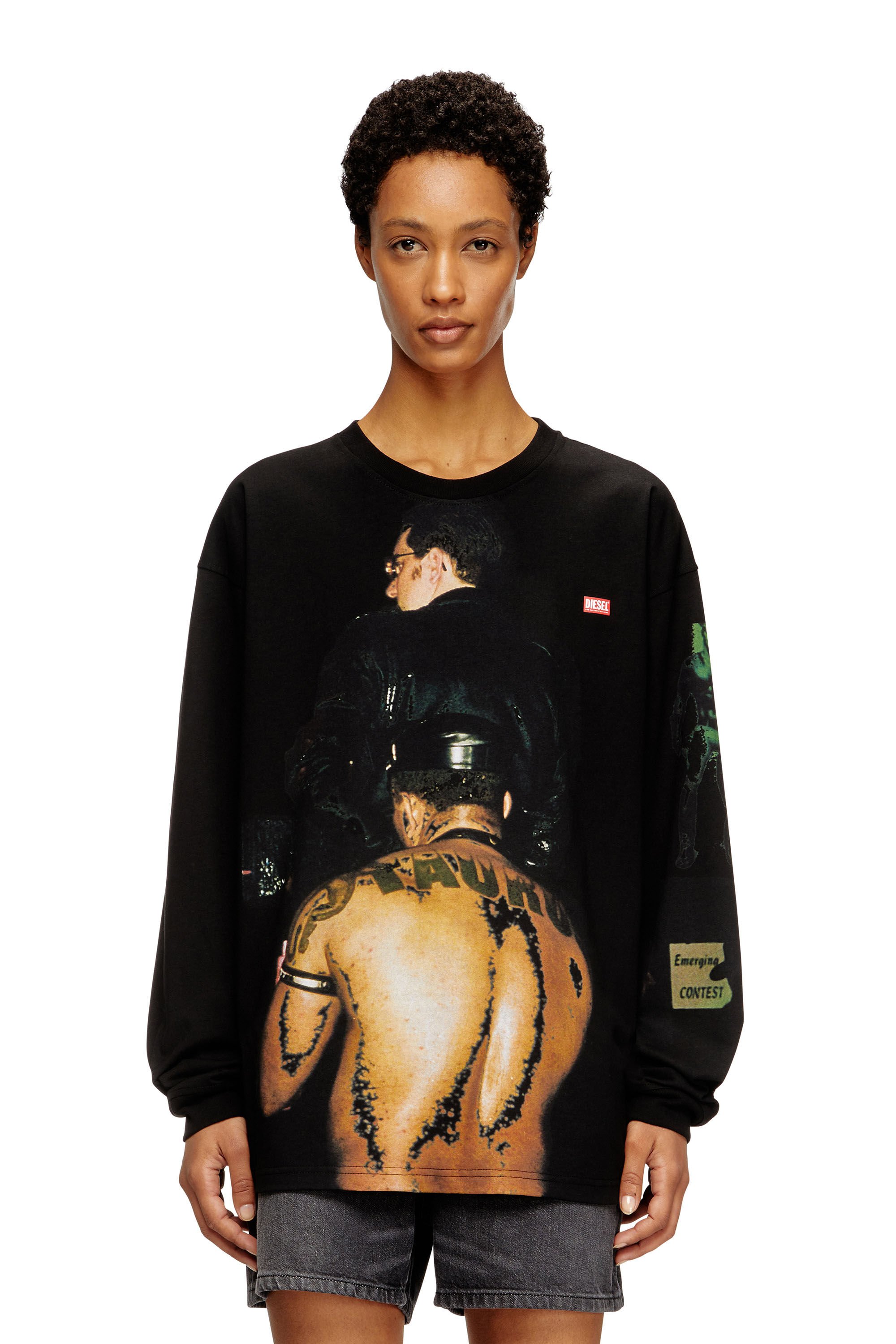 Diesel - PR-T-BOXT-LS-TOM25-1, Unisex's Long-sleeve T-shirt with graphic print in ブラック - 5