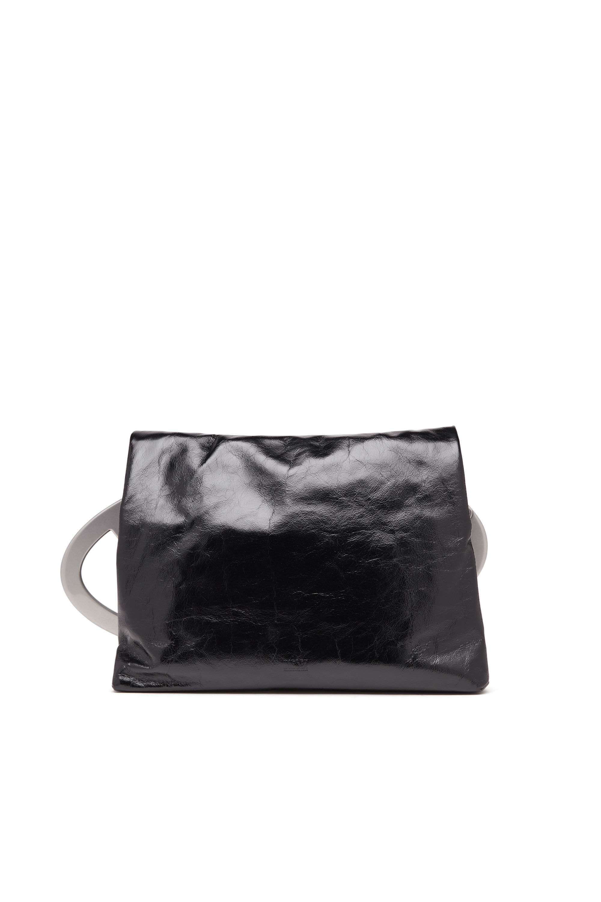 Diesel - BIG-D POUCH, Female's Big-D-Clutch bag in crinkled leather in ブラック - 3