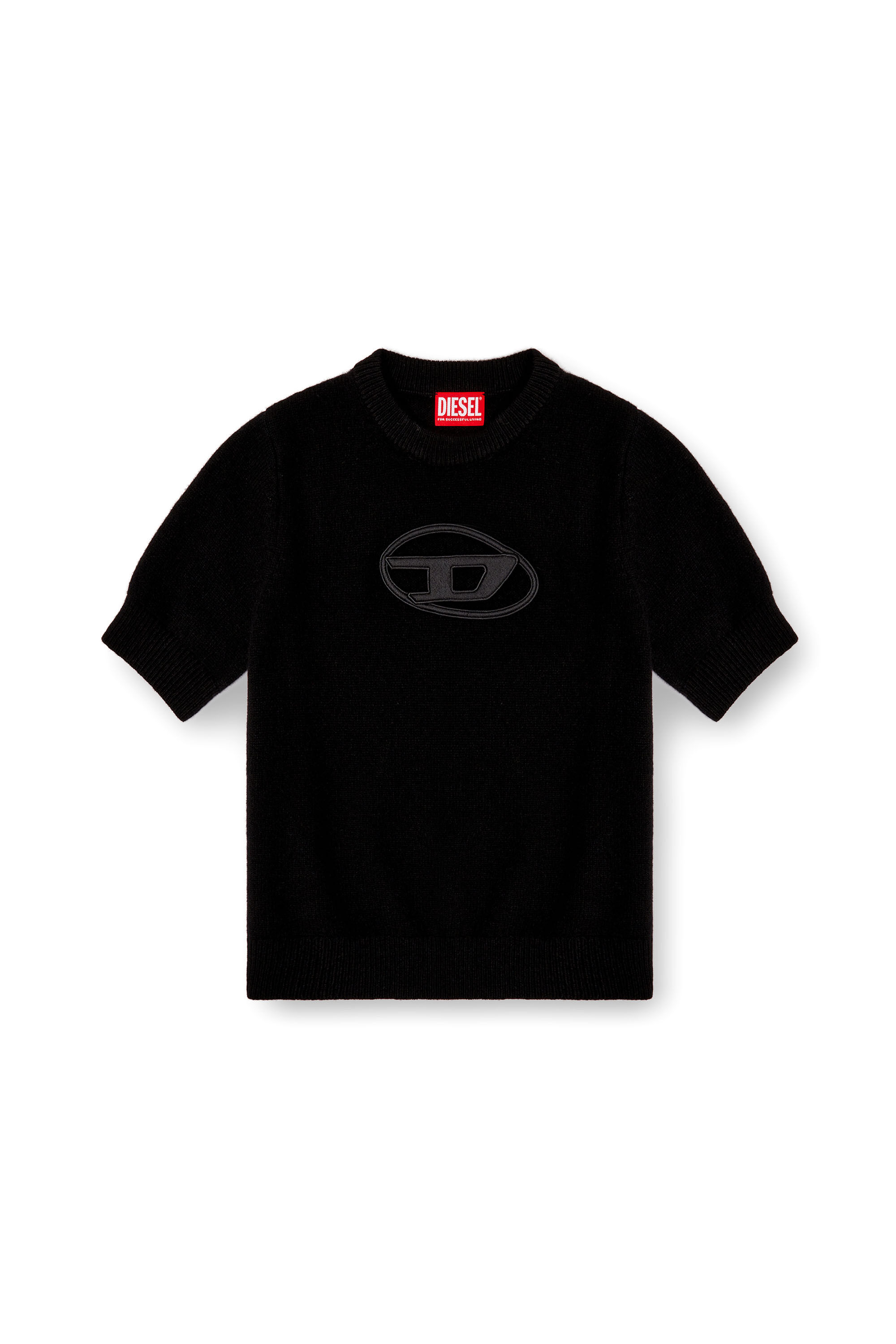 Diesel - M-ARGARIN-SS, Female's Short-sleeve jumper in cashmere blend in ブラック - 2