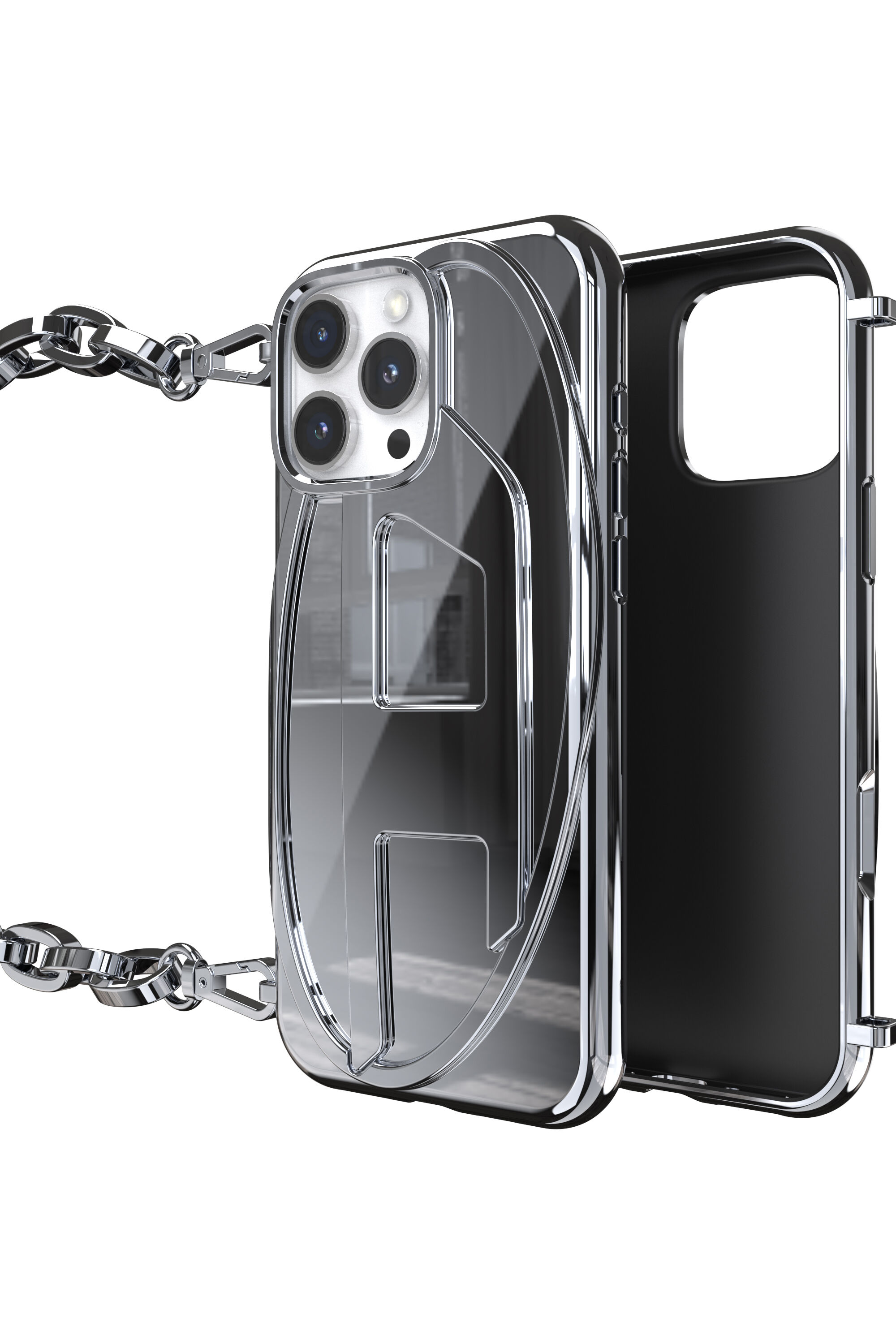 Diesel - 60260 MOULDED CASE, Unisex's Oval D Chain Case iPhone 16 Pro Max in ブラック - 1