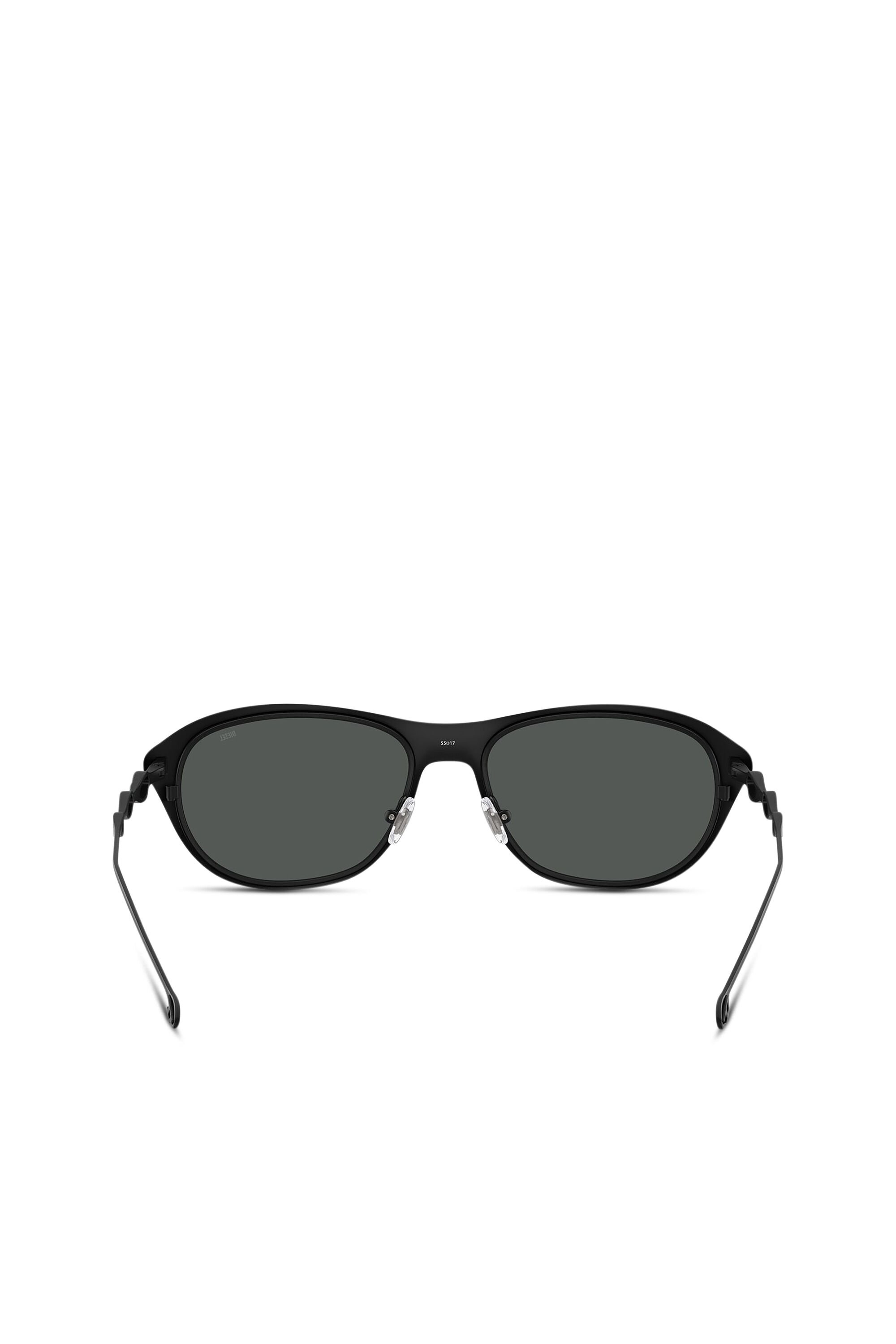 Diesel - 0DL1011, Unisex's Wraparound shape sunglasses in ブラック/グリーン - 3