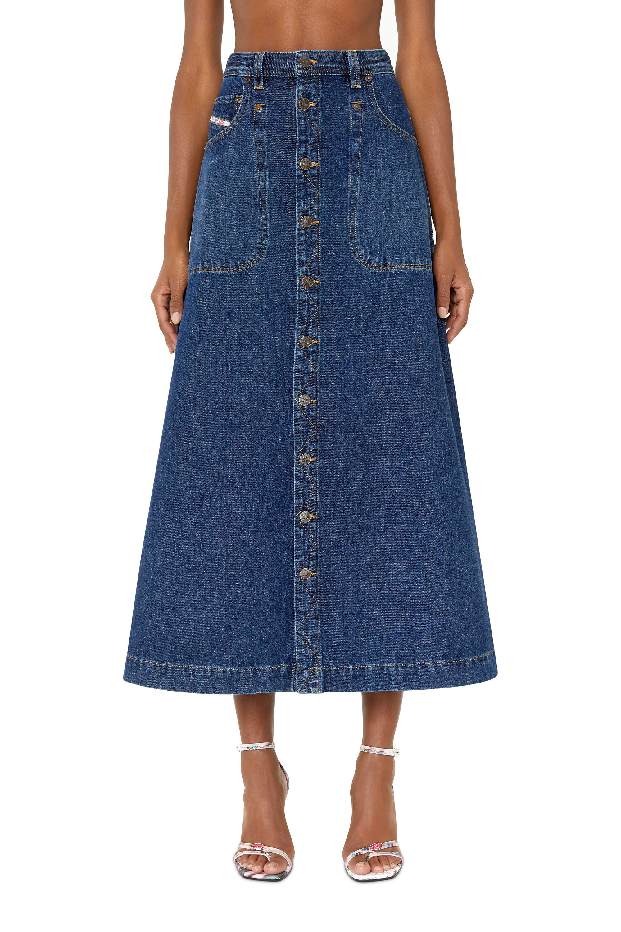 Diesel - DE-ALBUS-L A-LINE LONG SKIRT,  - Image 3