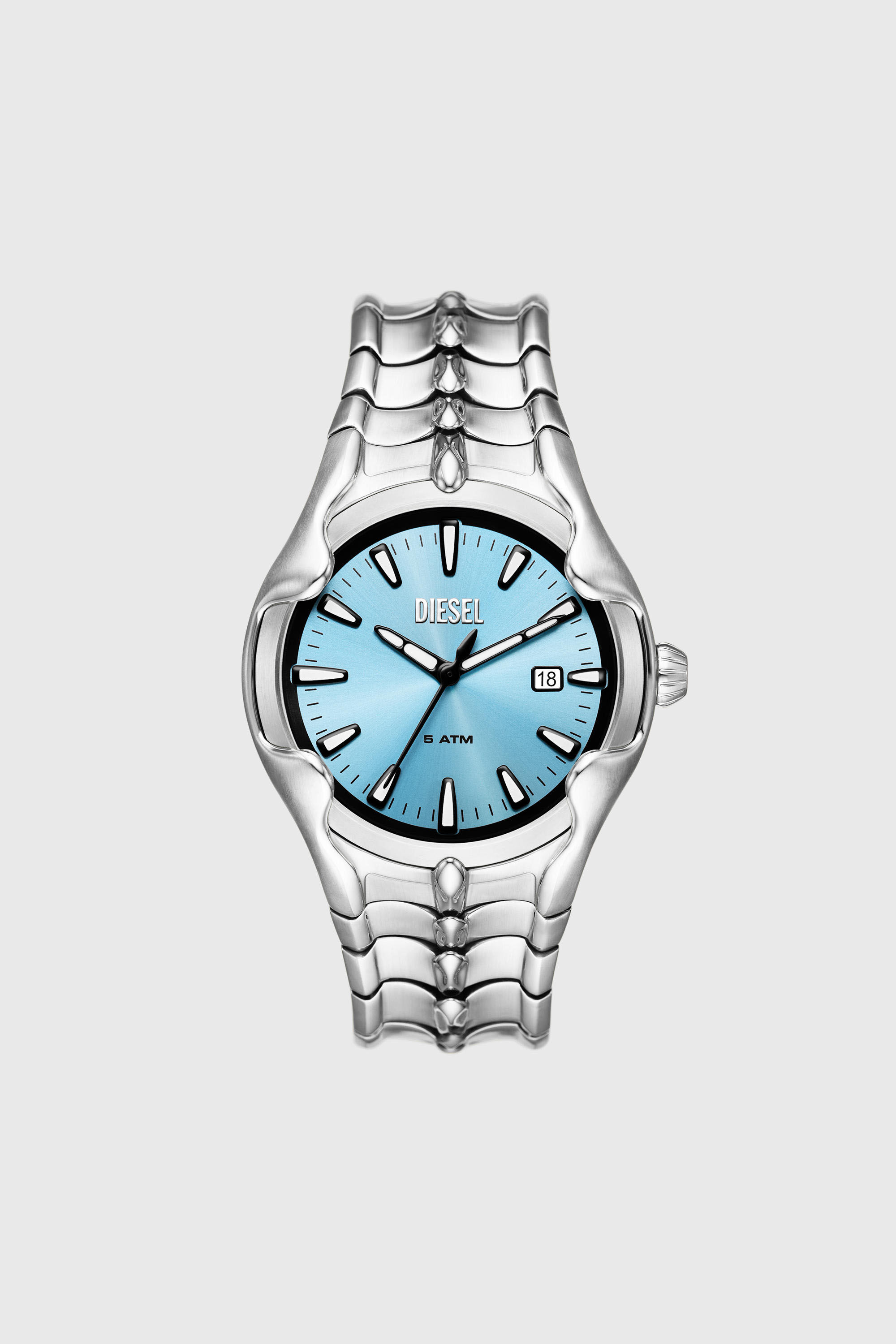 DZ2200 Vert three-hand date stainless steel watch｜シルバー
