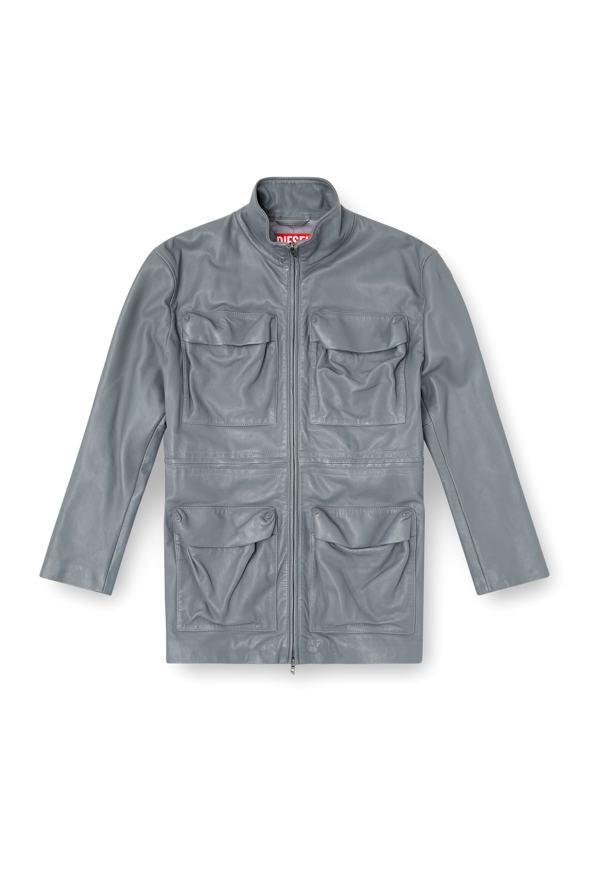 Diesel - L-WEN, Female's Leather field jacket in グレー - 2