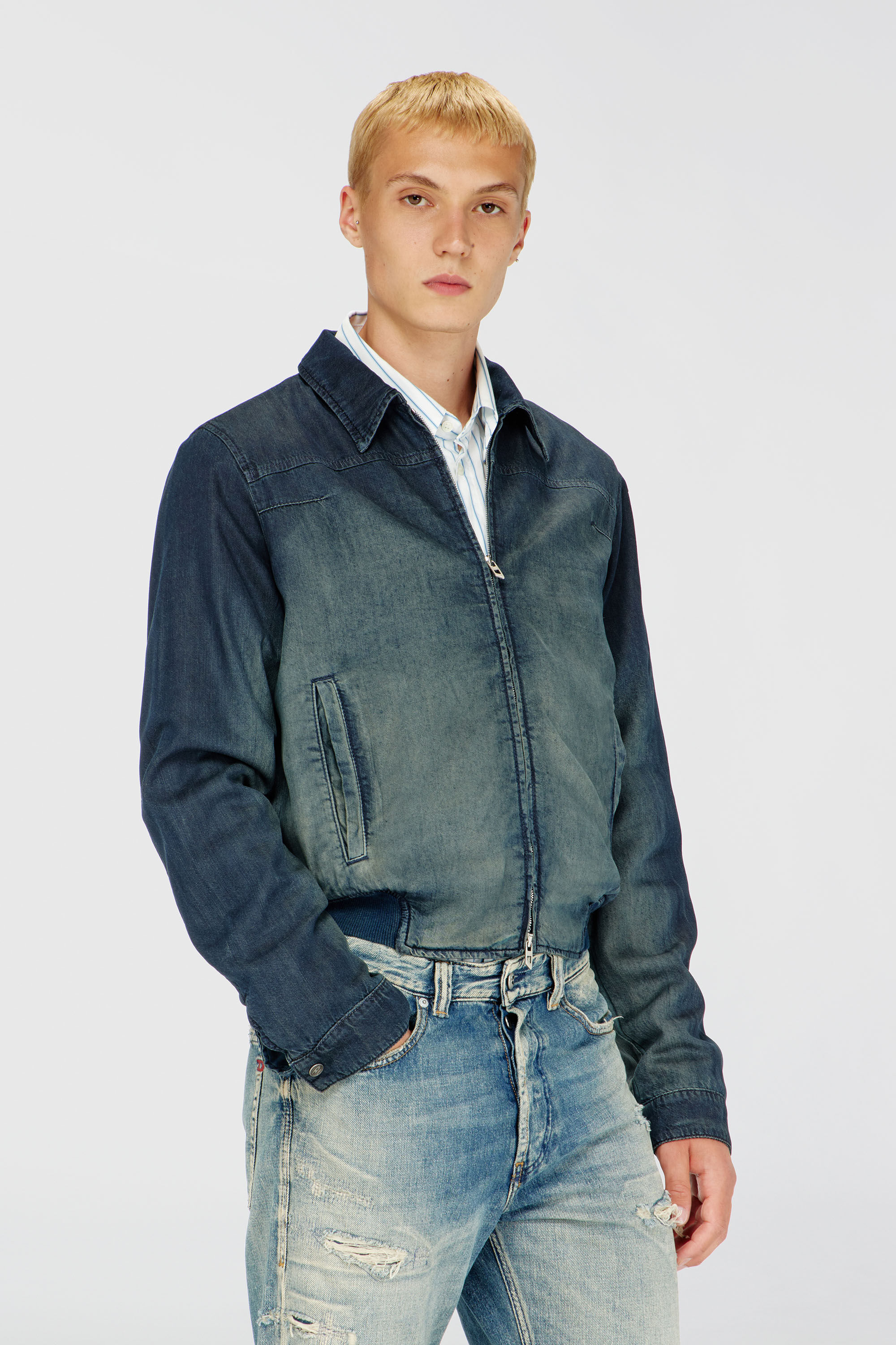Diesel - D-NOREKO-S, Male's デニムジャケット in ダークブルー - 3