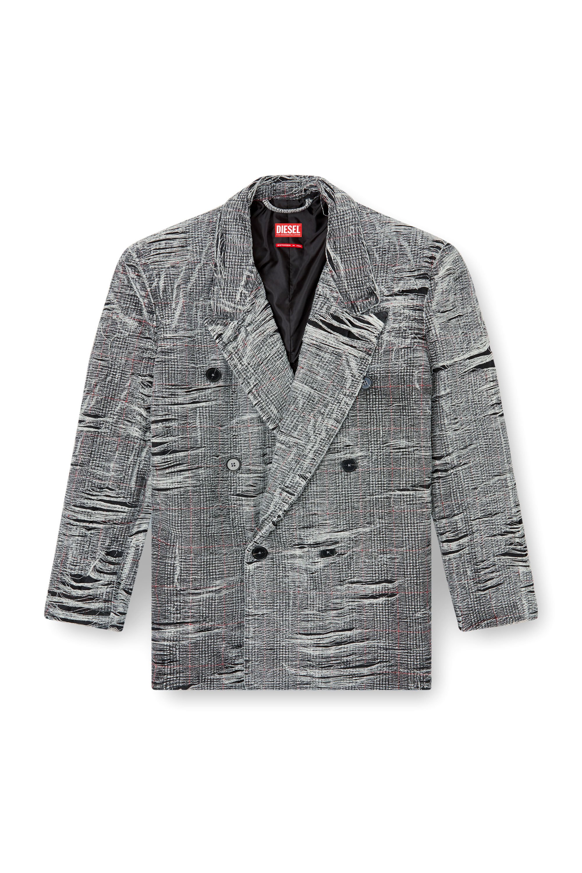 Diesel - D-PEKKA-FSG, Male's Blazer in distressed Prince of Wales denim in グレー - 2