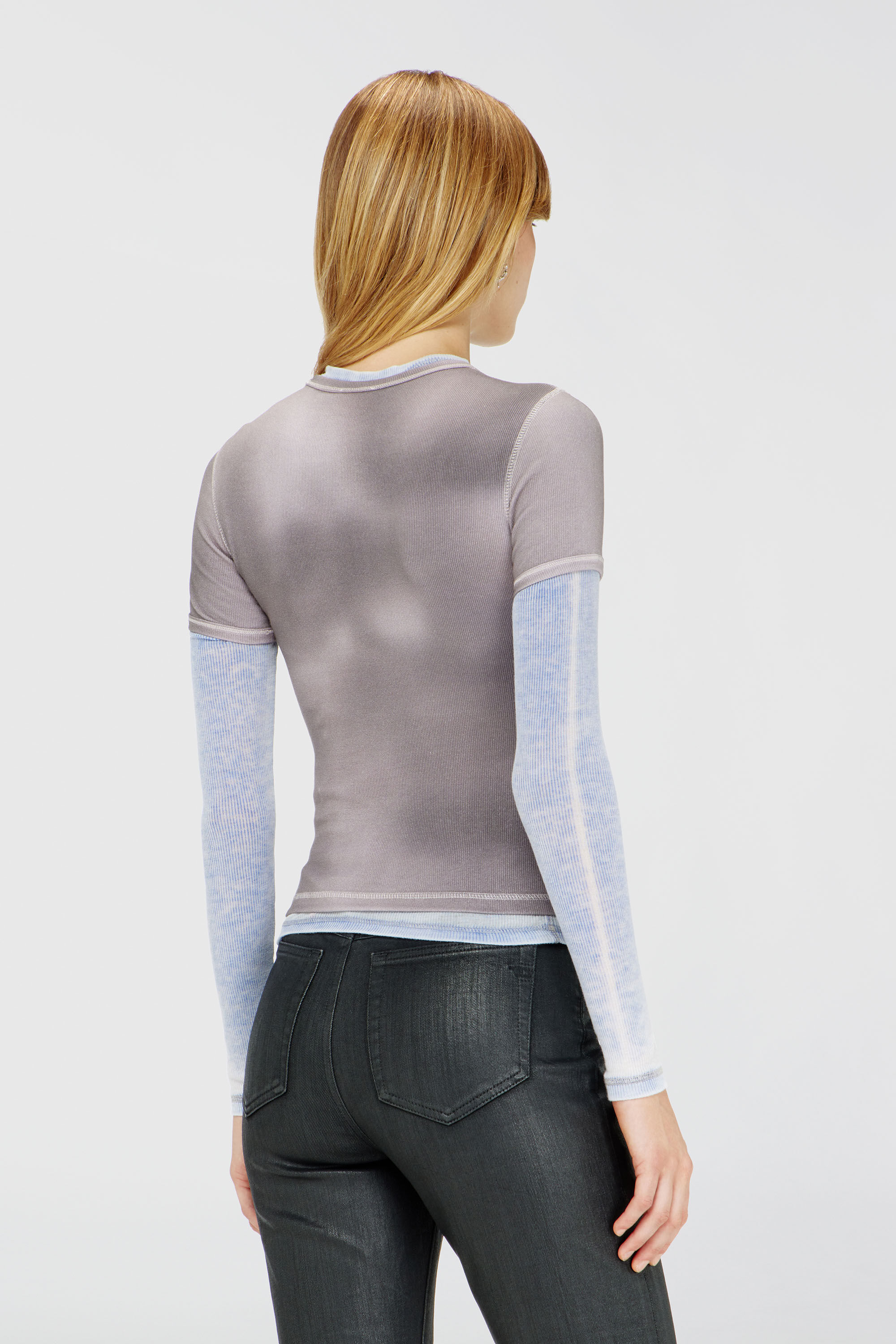 Diesel - T-ELE-LONG-AA4, Female's 半袖トップ in グレー - 4