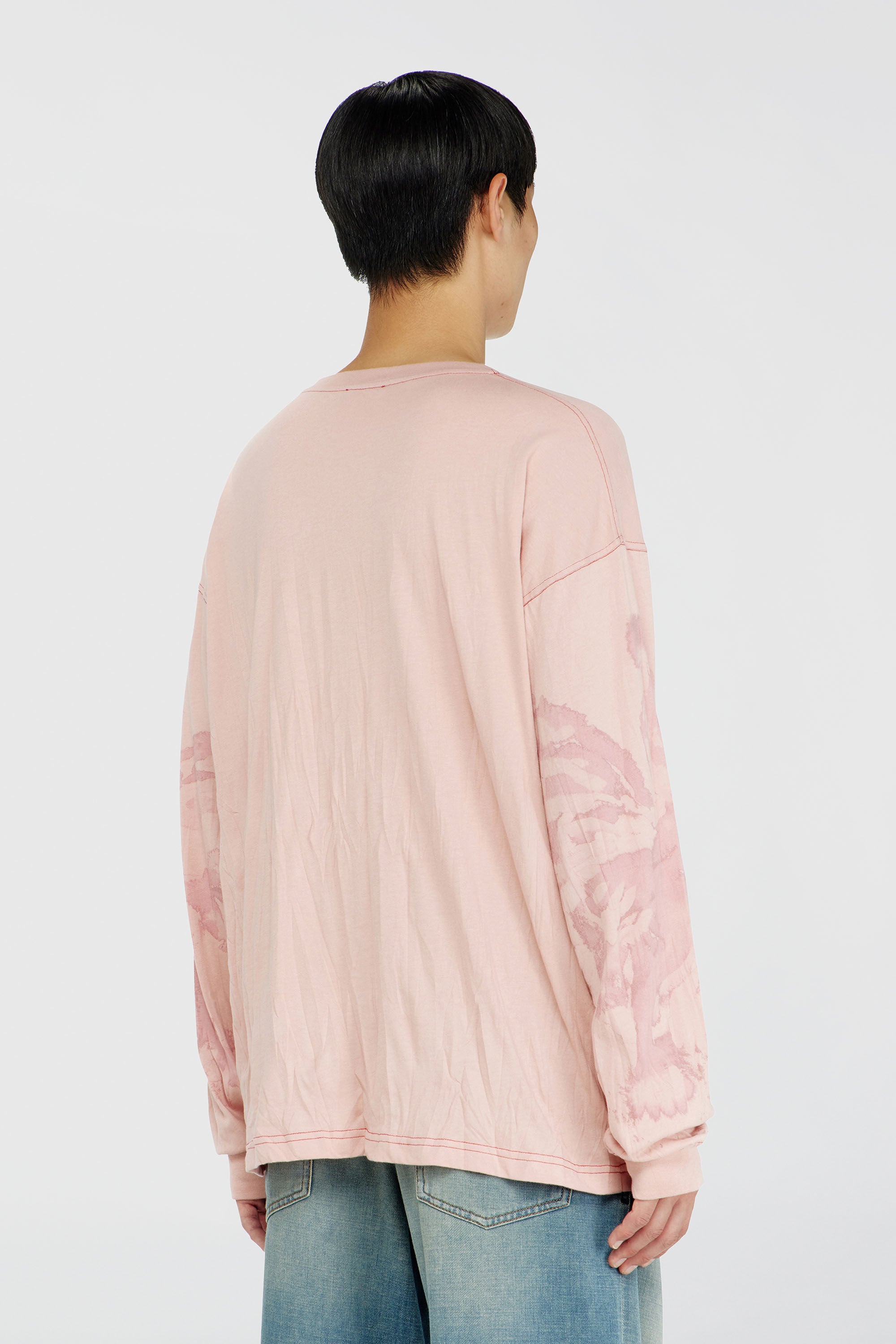 Diesel - T-BOXT-LS-AA4, Male's 長袖Tシャツ in ピンク / ホワイト - 4