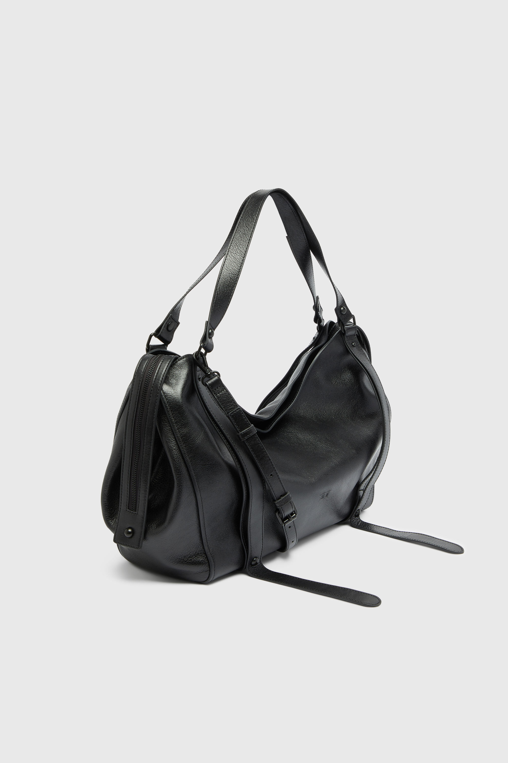 Diesel - D-ONE TOPHANDLE L, Unisex's D-One-Large top-handle bag in leather in ブラック - 4