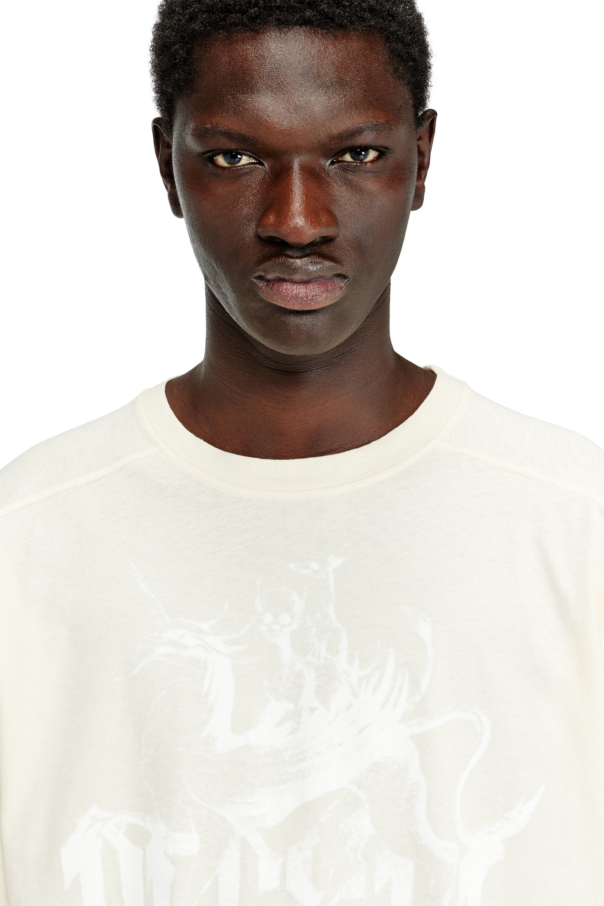 Diesel - T-KIMMO, Male's Long-sleeve T-shirt in cotton and hemp in ホワイト - 4