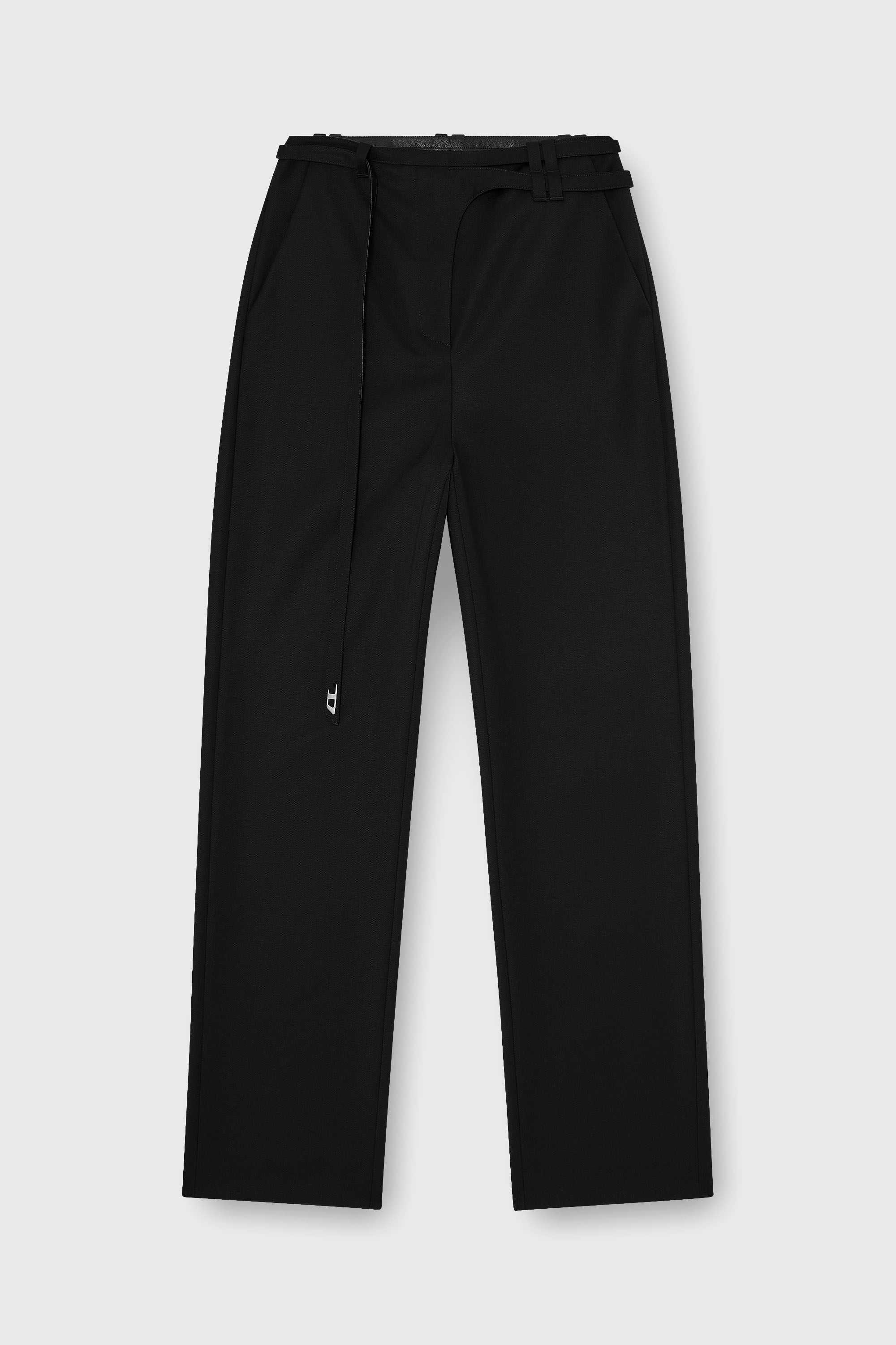 Diesel - P-IXIE-1, Female's Tailored pants with biker belt strap in ブラック - 2