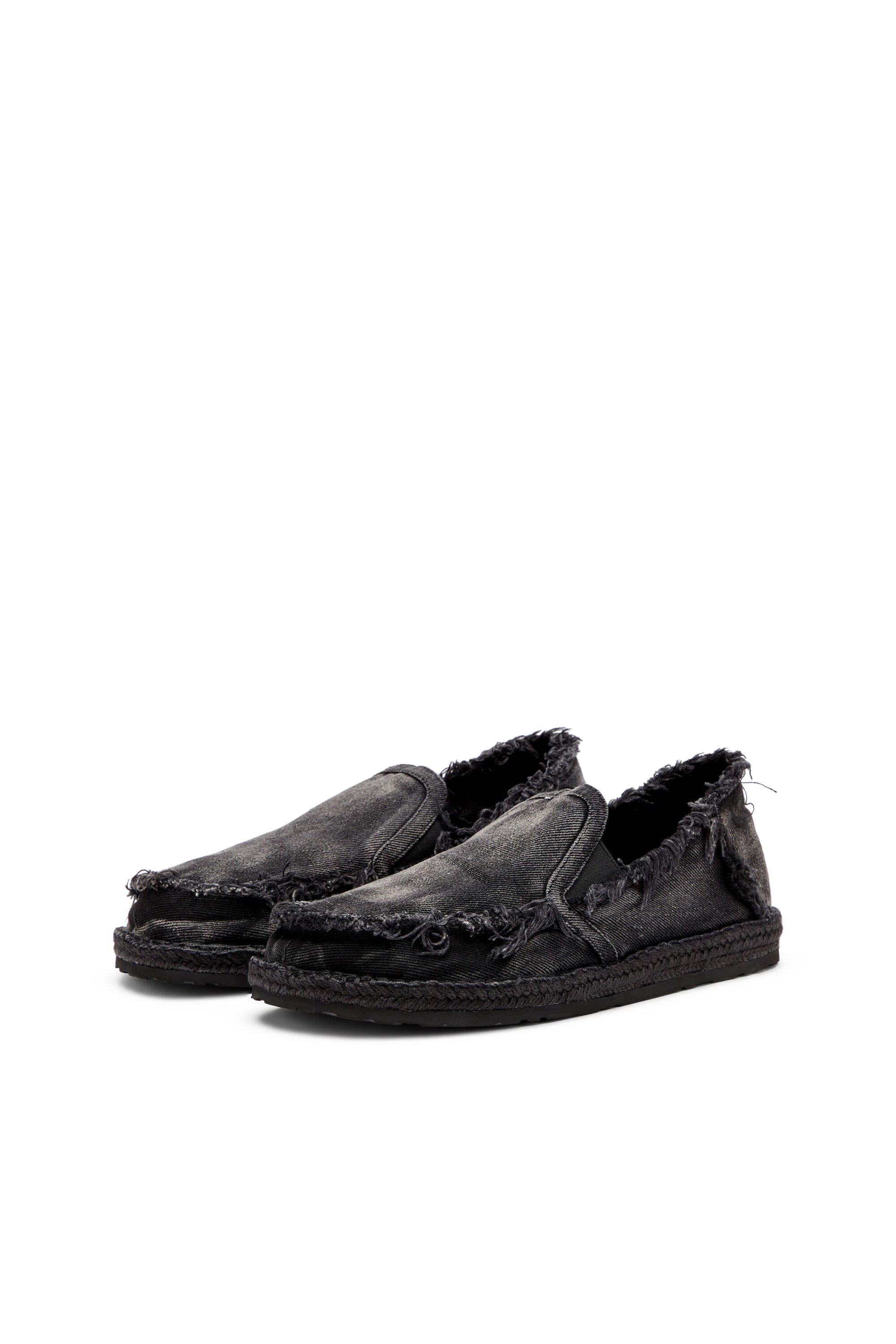 Diesel - D-LUKAS ESP, Male's D-Lukas-Espadrille loafers in distressed denim in ブラック - 8