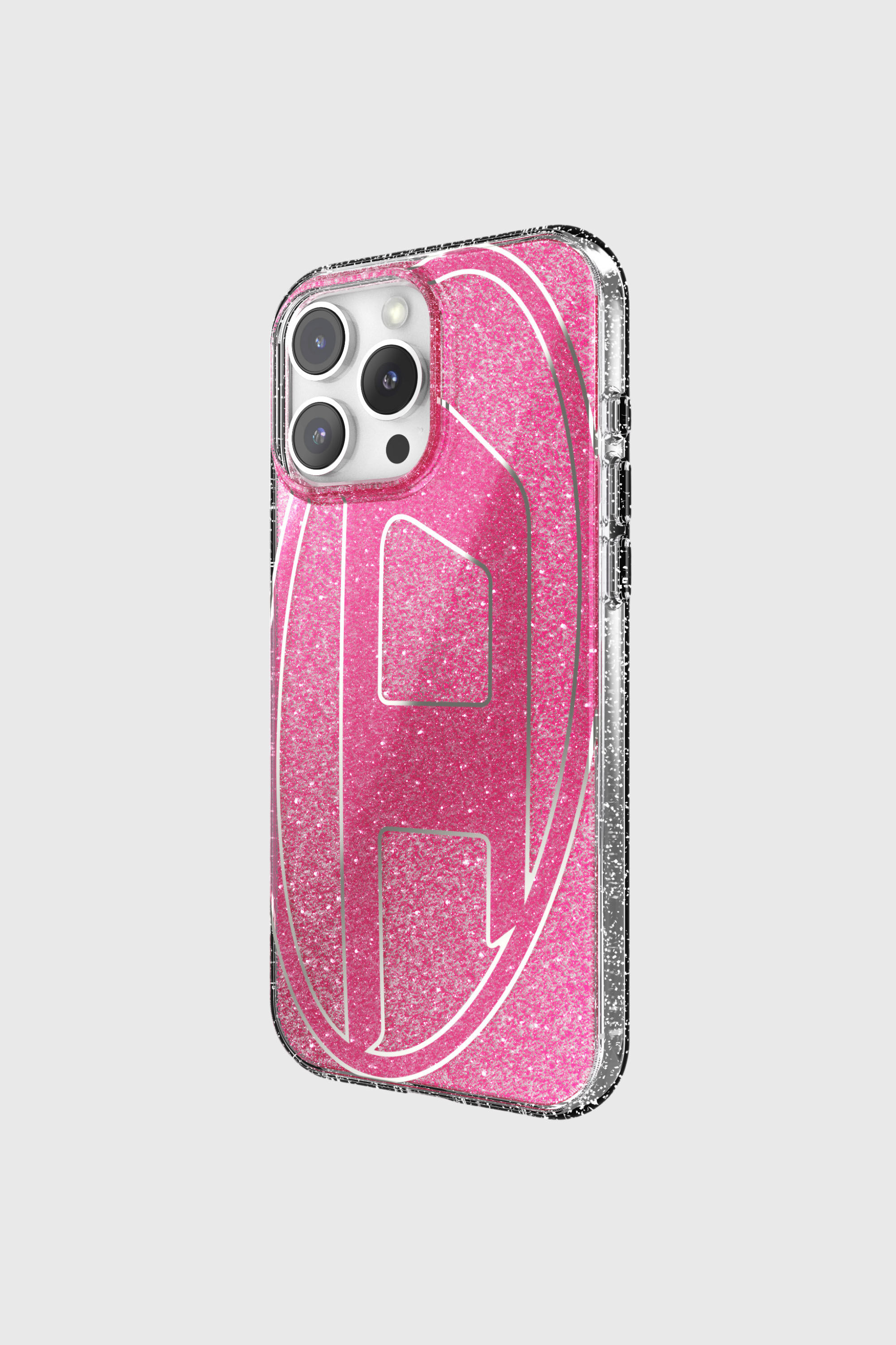 Diesel - 60158 AOP CASE, Unisex's Oval D Glitter Case for iP 16 Pro Max in ピンク / ホワイト - 3