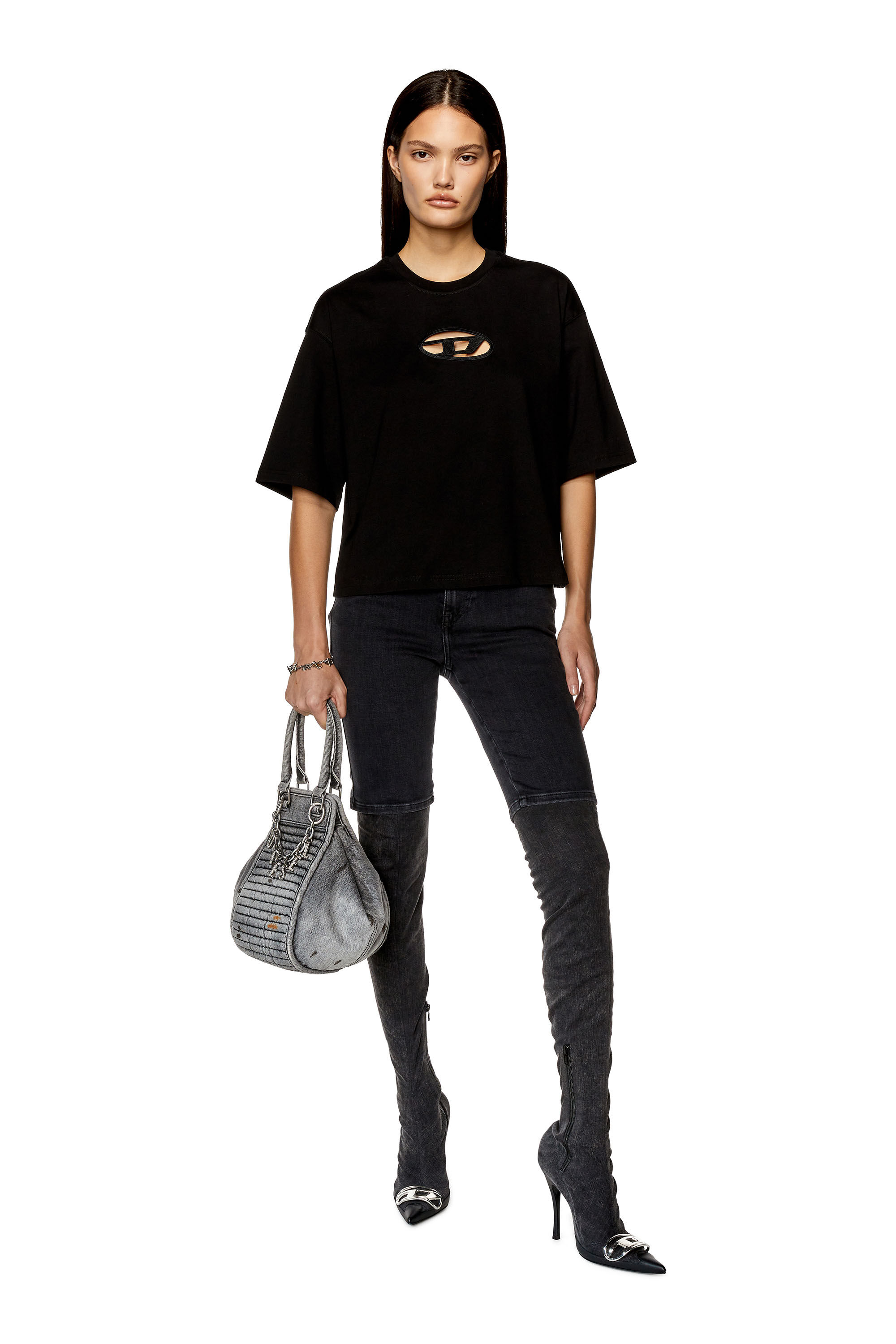 Diesel - T-ROWY-OD, Female's Tシャツ in ブラック - 1