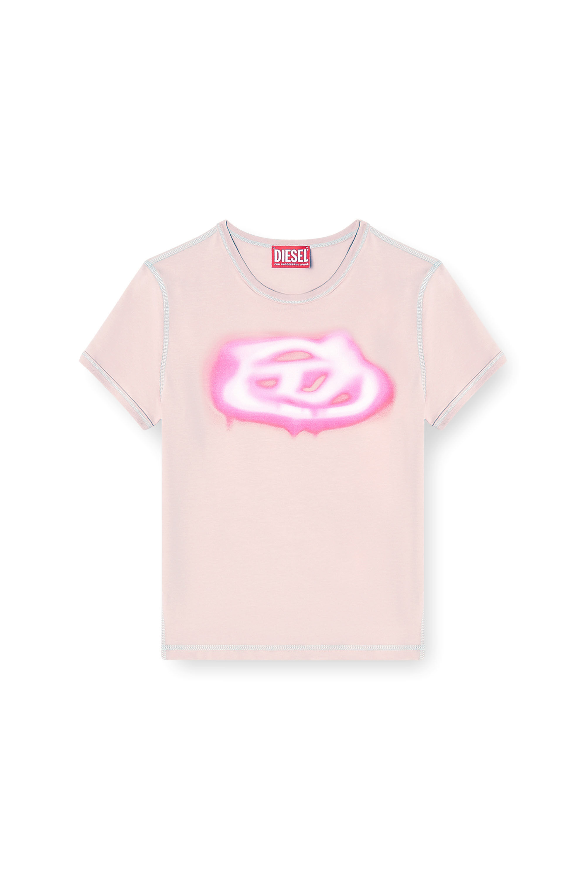 T-UNCUTIES-LONG-S3 Tシャツ｜ピンク｜ウィメンズ｜DIESEL