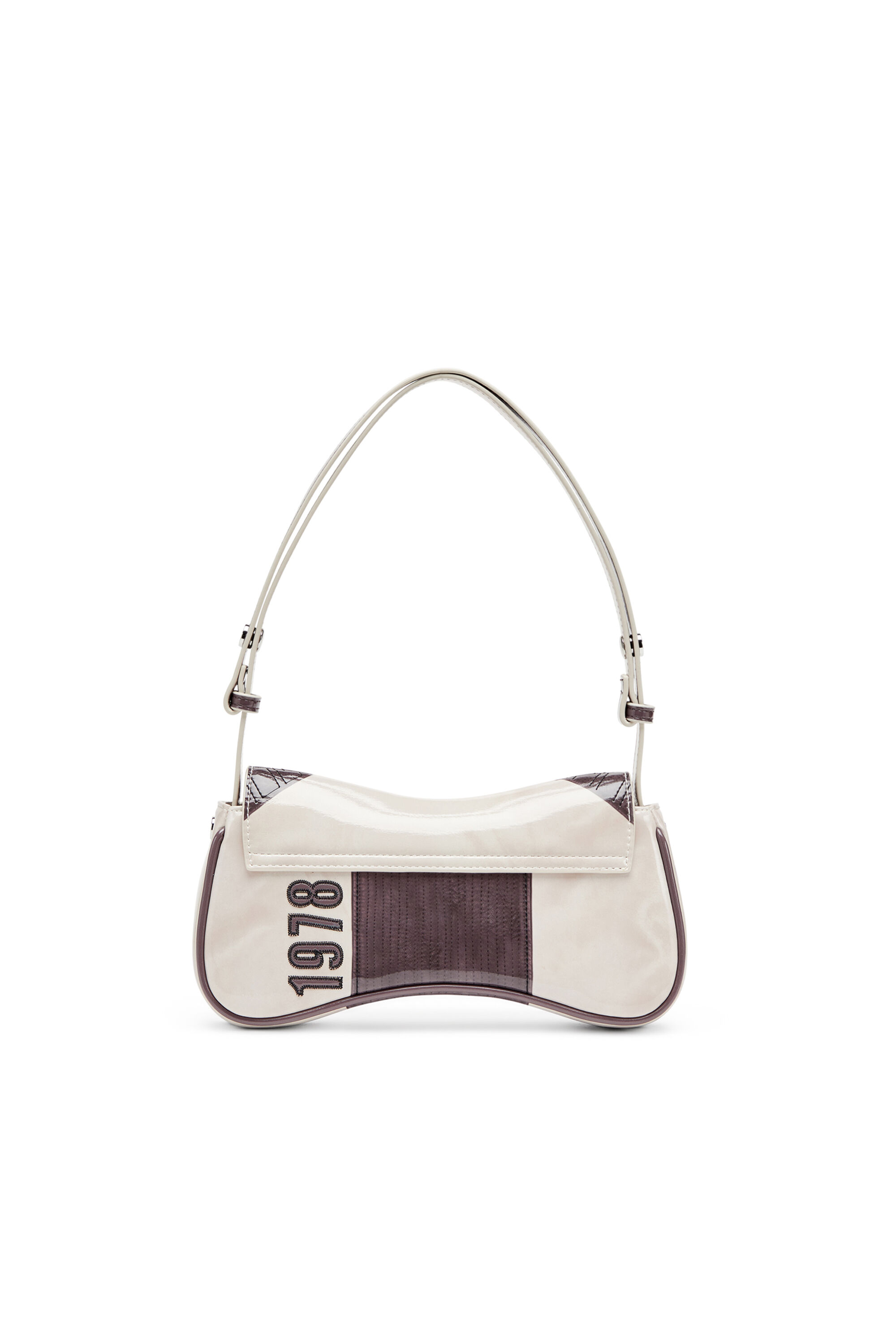Diesel - PLAY CLUTCH, Female's Play-Glossy clutch with biker details in ライトグレー - 3