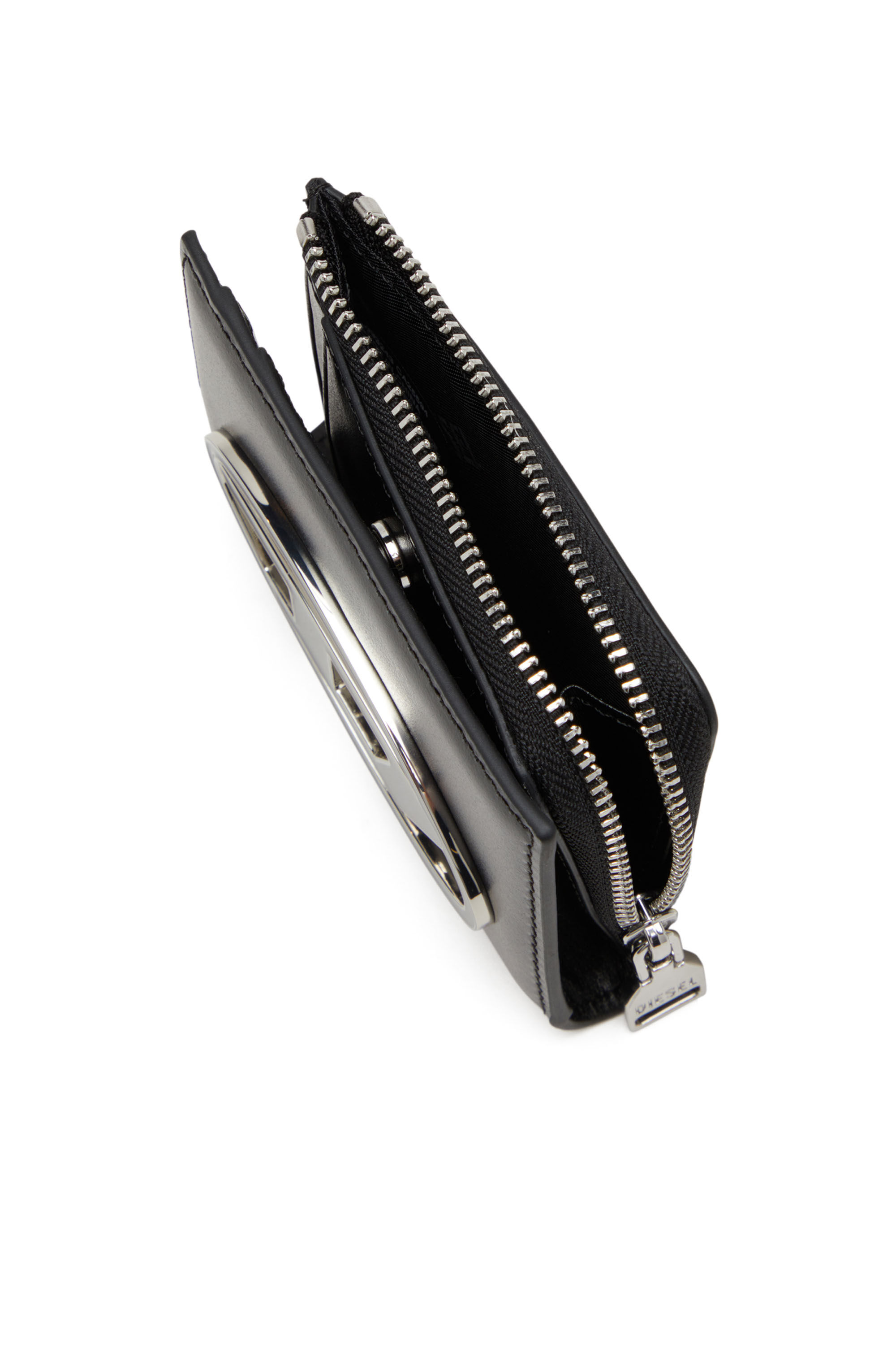 Diesel - 1DR CARD HOLDER ZIP L, Female's Bi-fold card holder in nappa leather in ブラック - 4
