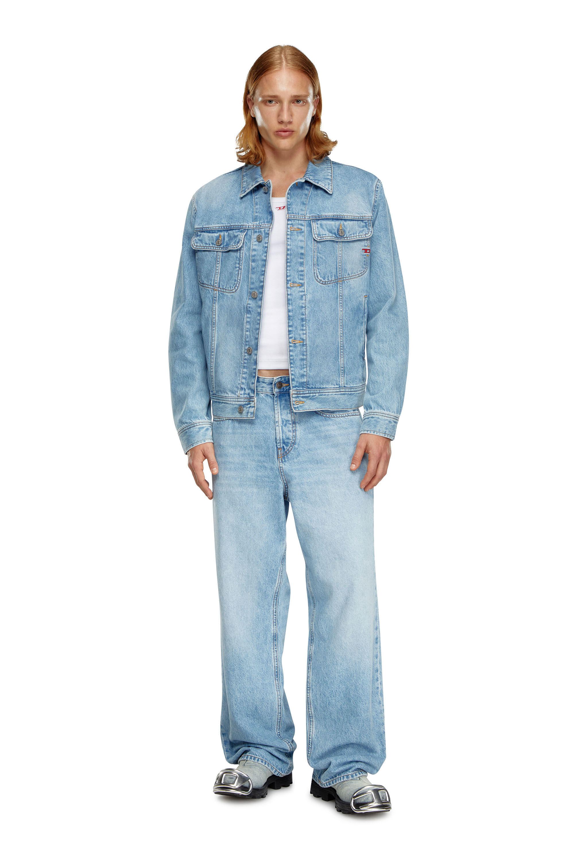 Diesel - D-BARCY, Male's Regular-fit trucker jacket in ライトブルー - 1