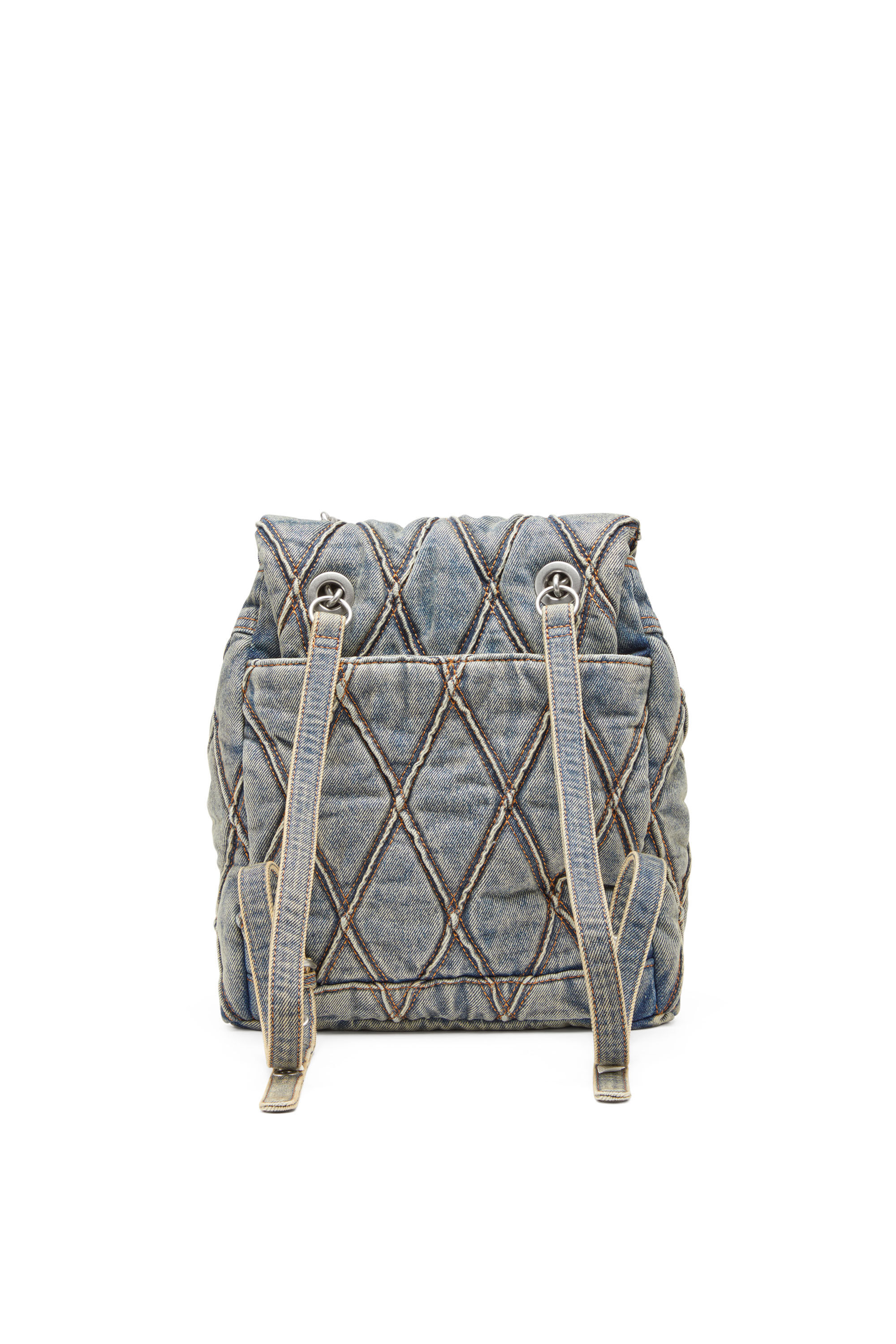 Diesel - CHARM-D BACKPACK S, Female's Charm-D S-Backpack in Argyle quilted denim in ブルー - 3