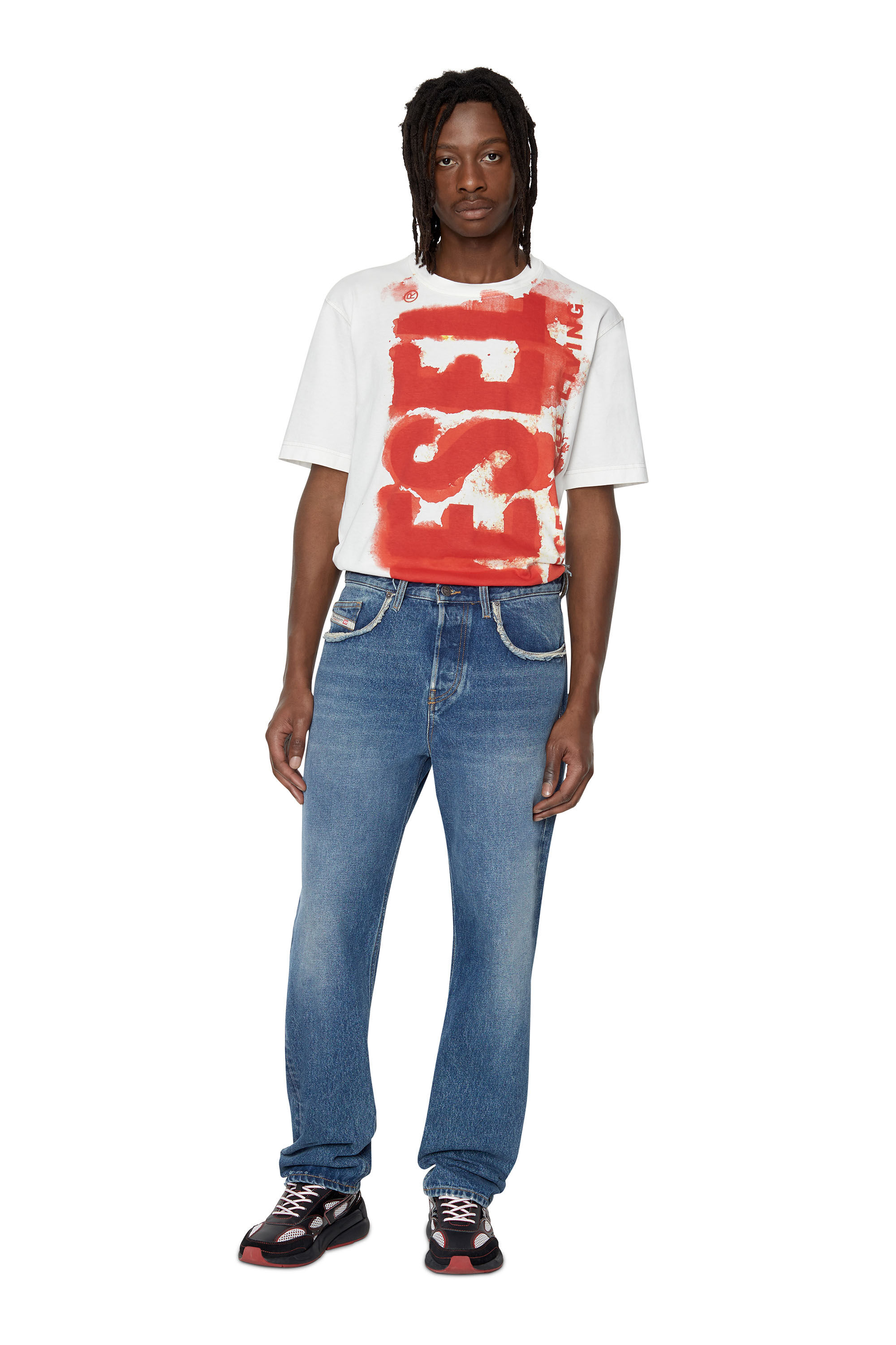 Diesel - T-JUST-E16, Male's ロゴ Tシャツ in ホワイト - 1