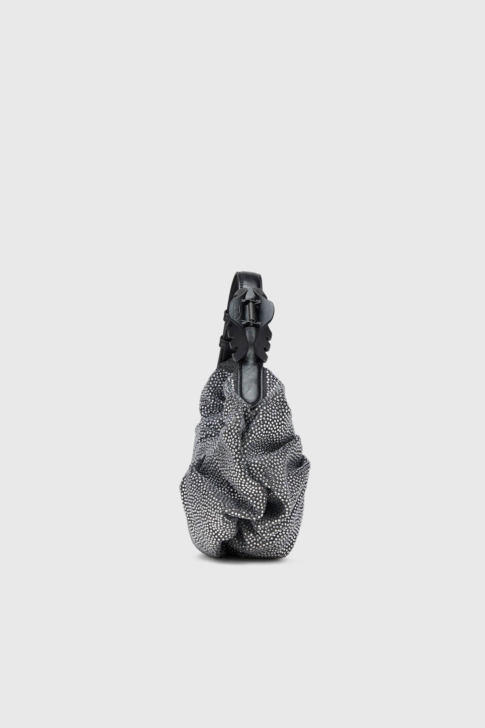 Diesel - GRAB-D HOBO S, Female's Grab-D S-Small scrunched hobo bag in crystal denim in ブラック - 4