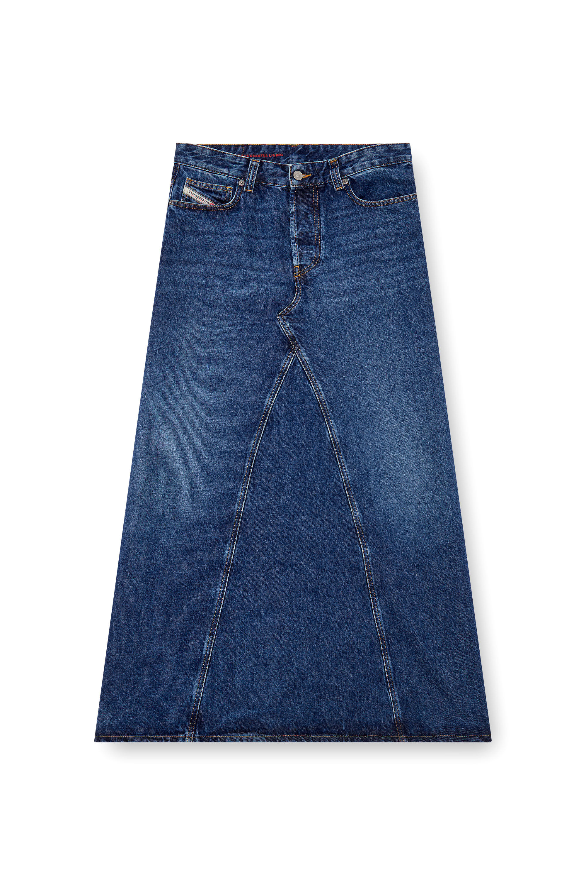 Diesel - DE-PAGO, Female's Long skirt in denim in ダークブルー - 1