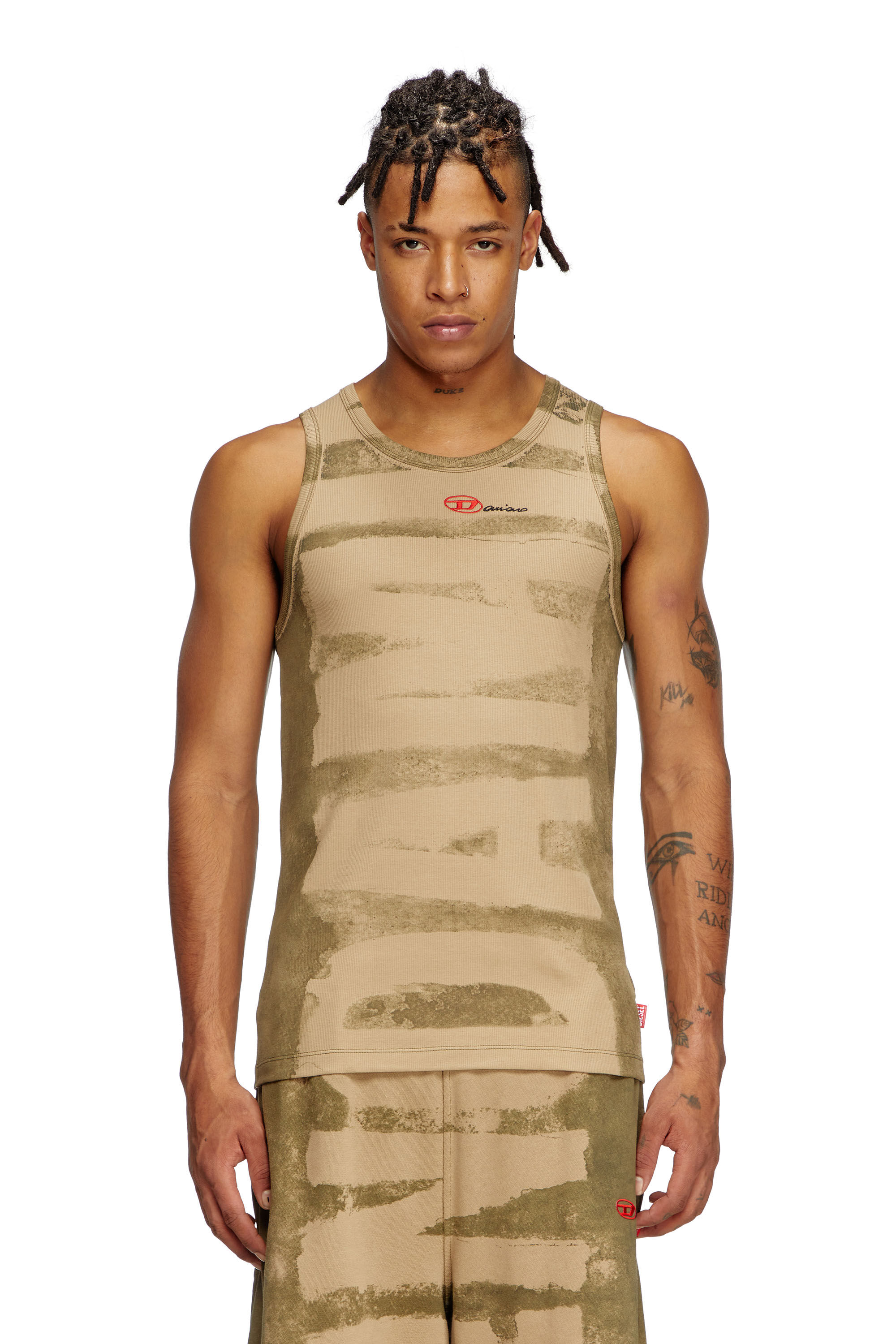 Diesel - T-LIFTY-BLEEDING-DD, Unisex's Tank top with Damiano print in グリーン - 3