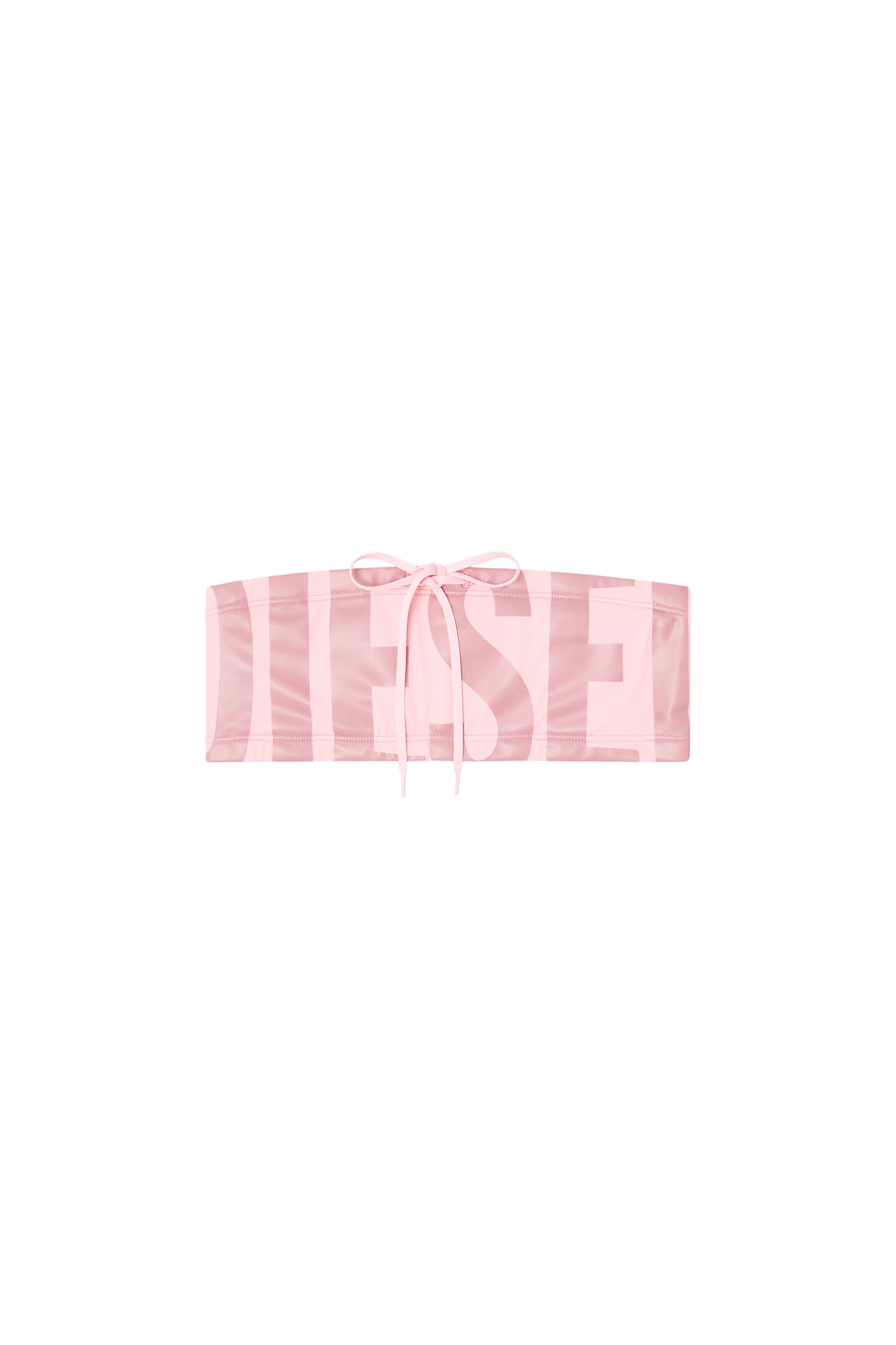 Diesel - MIRIAM-D-CORE, Female's Bandeau bikini top with maxi logo in ピンク / ホワイト - 4