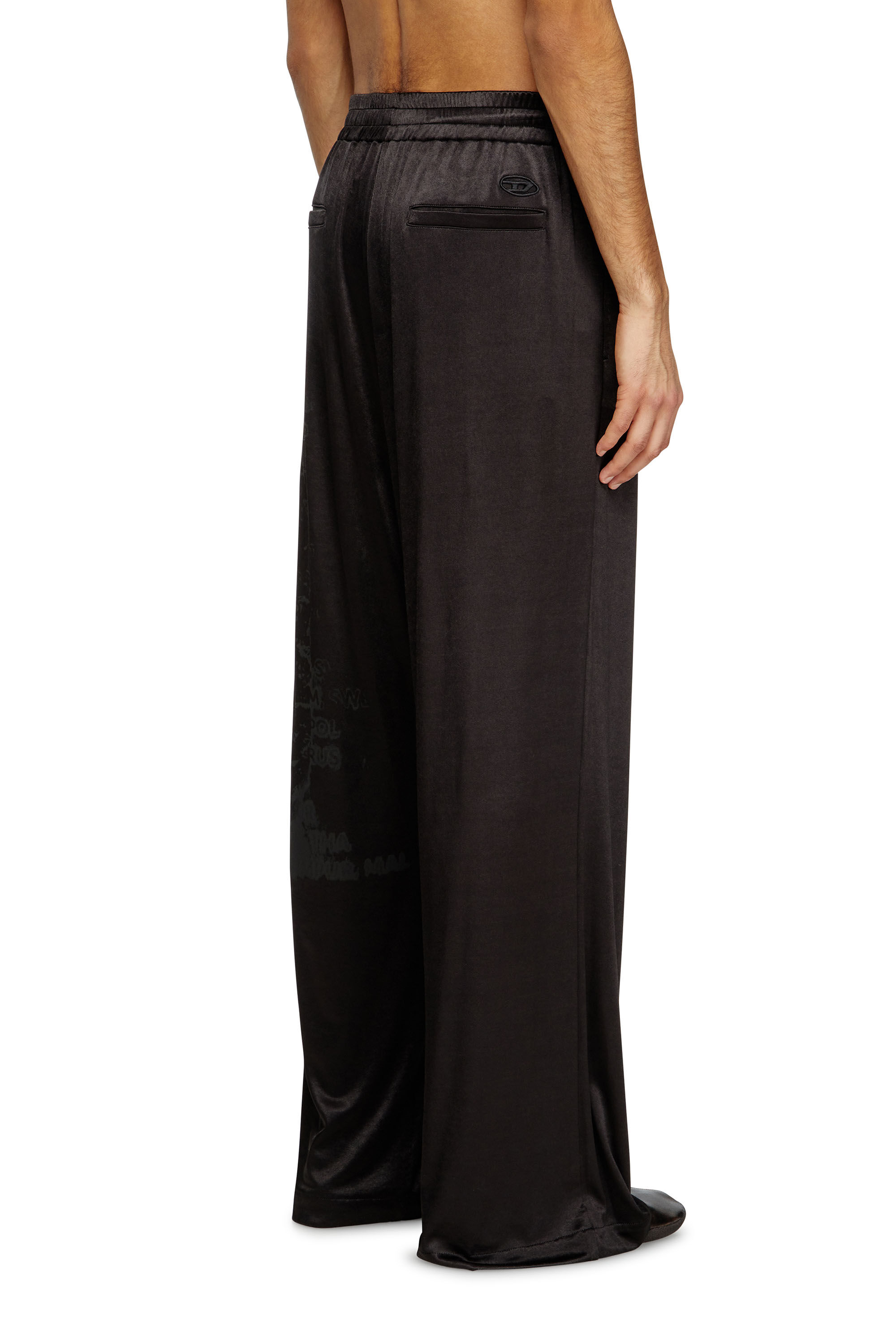 P-JESPER-PLAIN Pants in gathered acetate jersey｜ブラック