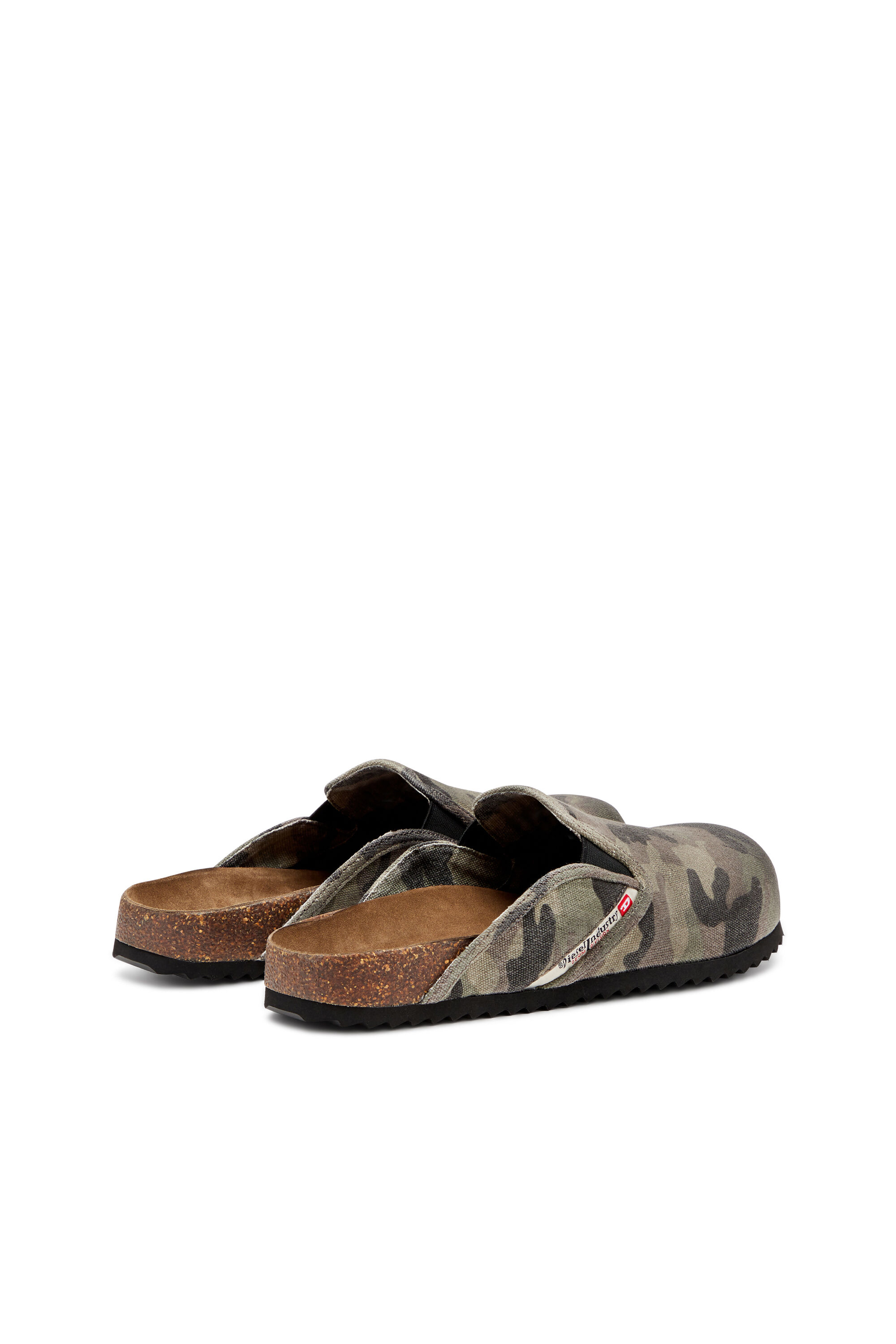 Diesel - D-WOODSTOCK SLIP-ON, Male's D-Woodstock-Camo-canvas mules in ミリタリーグリーン - 3