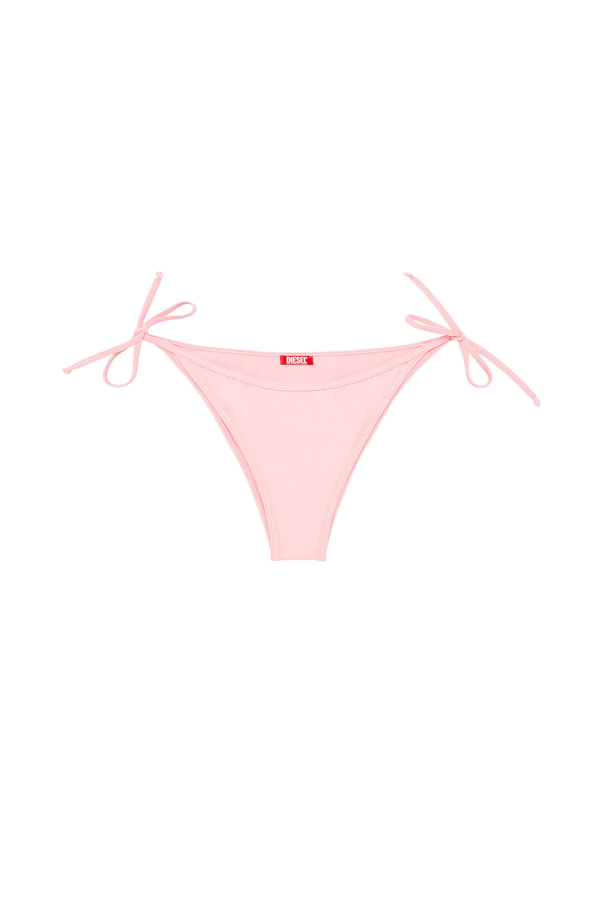 Diesel - BRAZILIAN-D-CORE, Female's Tie-side bikini bottoms with logo back in ピンク / ホワイト - 4